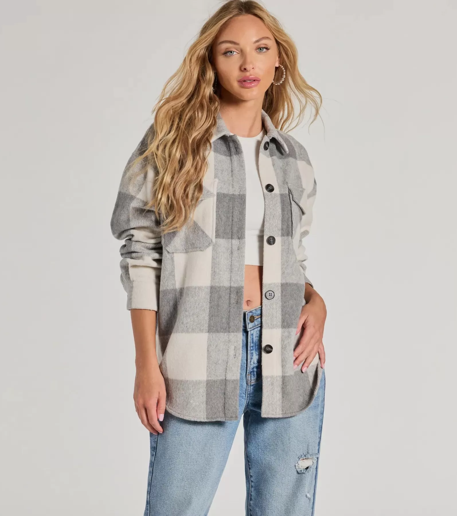 Windsor Shackets*Cozy Season Plaid Button-Down Shacket