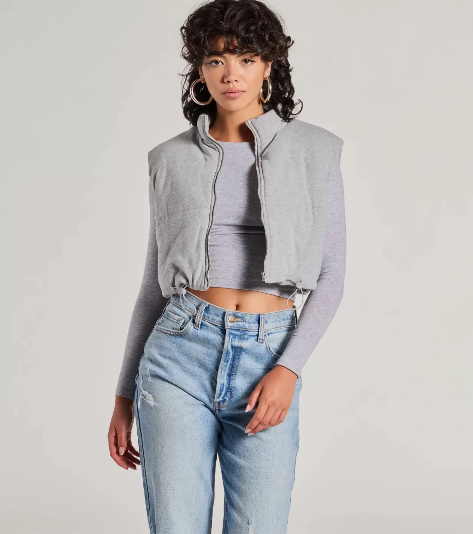 Windsor Coats*Cozy Vibes Knit Cropped Puffer Vest