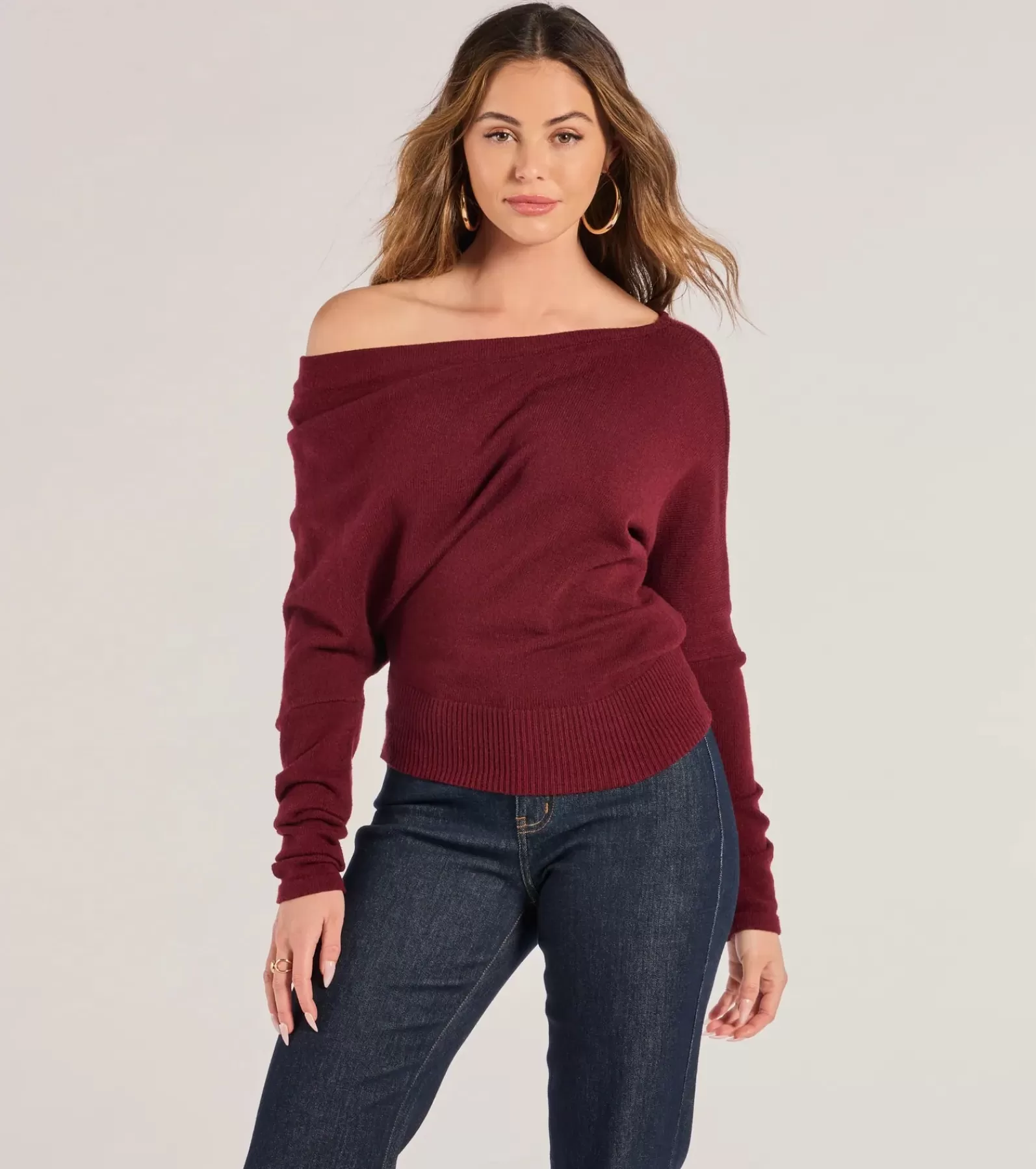 Windsor Off The Shoulder Tops | Sweaters & Cardigans*Cute And Cozy Off-Shoulder Knit Sweater