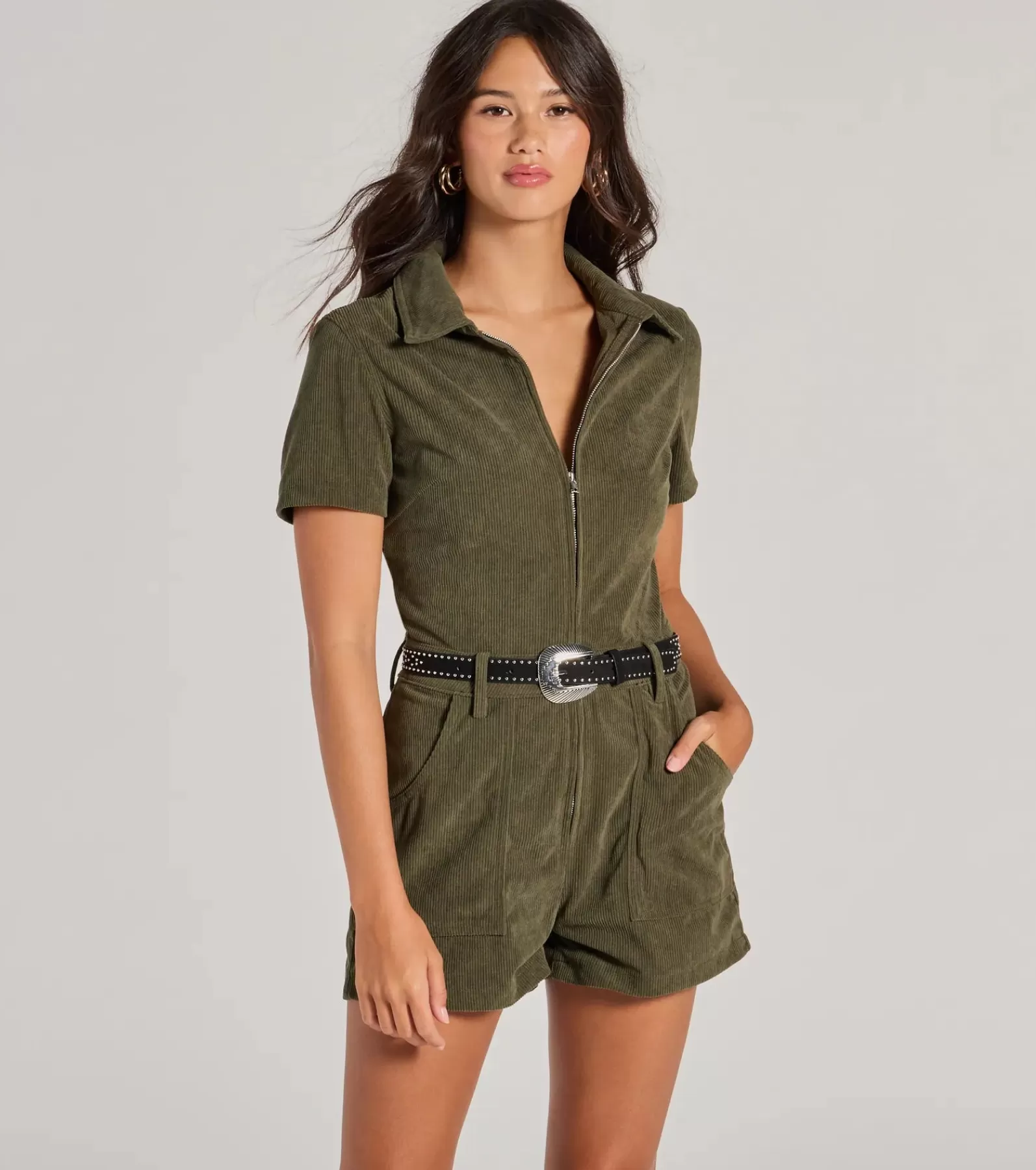 Windsor All Jumpsuits & Rompers | Shorts*Cute Trend Corduroy Short Sleeve Romper