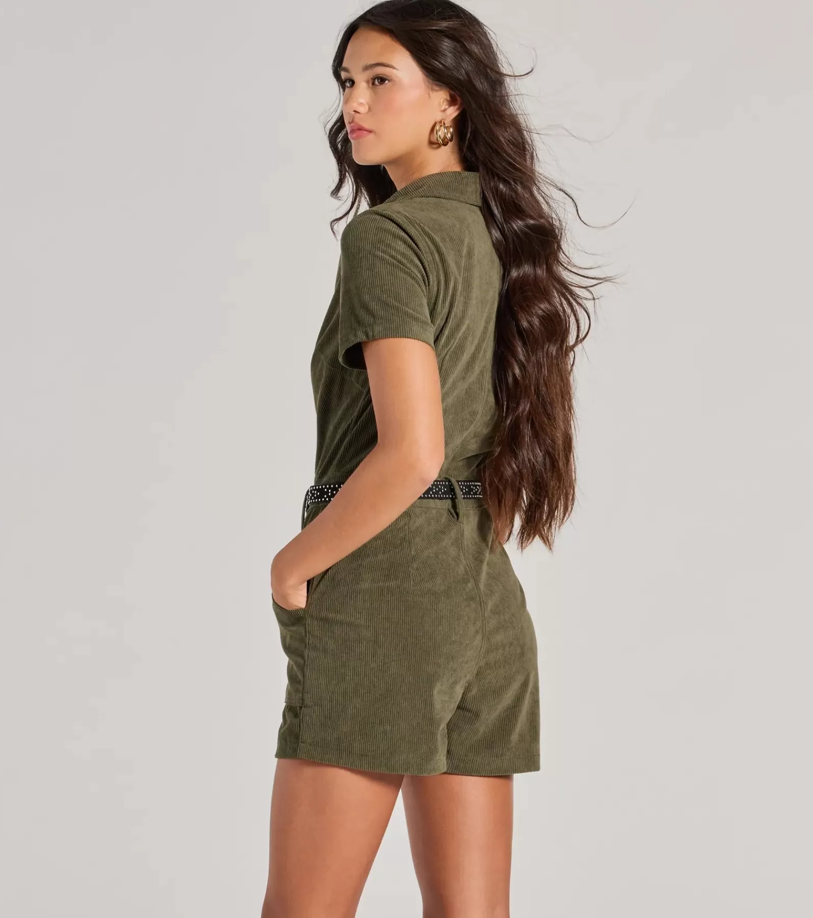 Windsor All Jumpsuits & Rompers | Shorts*Cute Trend Corduroy Short Sleeve Romper