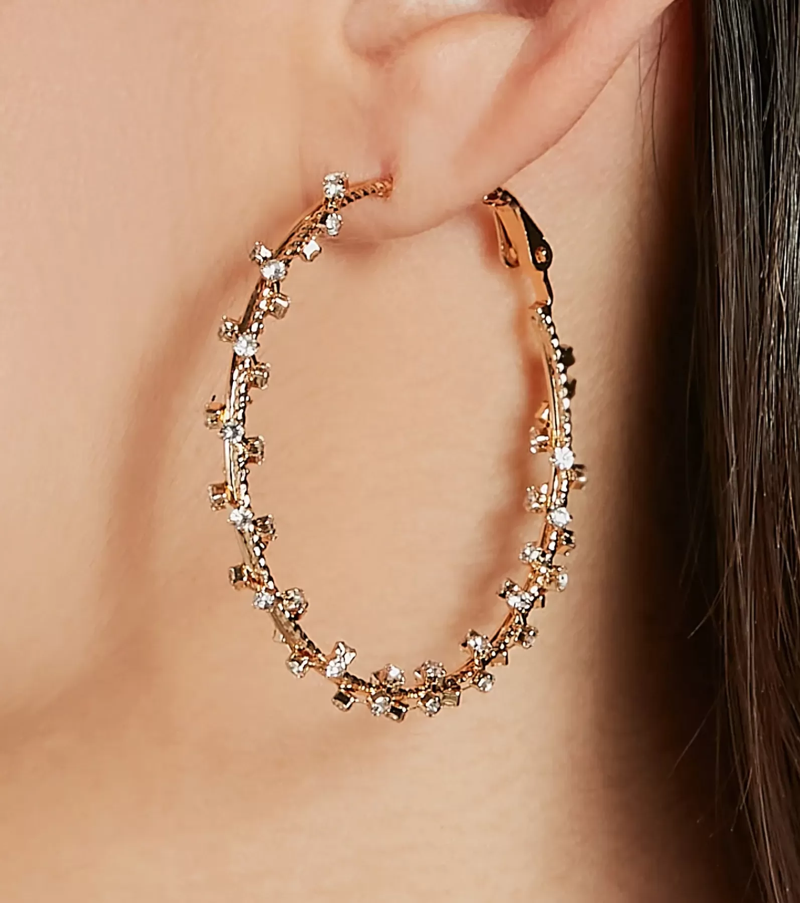 Windsor Earrings*Dainty Brilliance Rhinestone Hoop Earrings