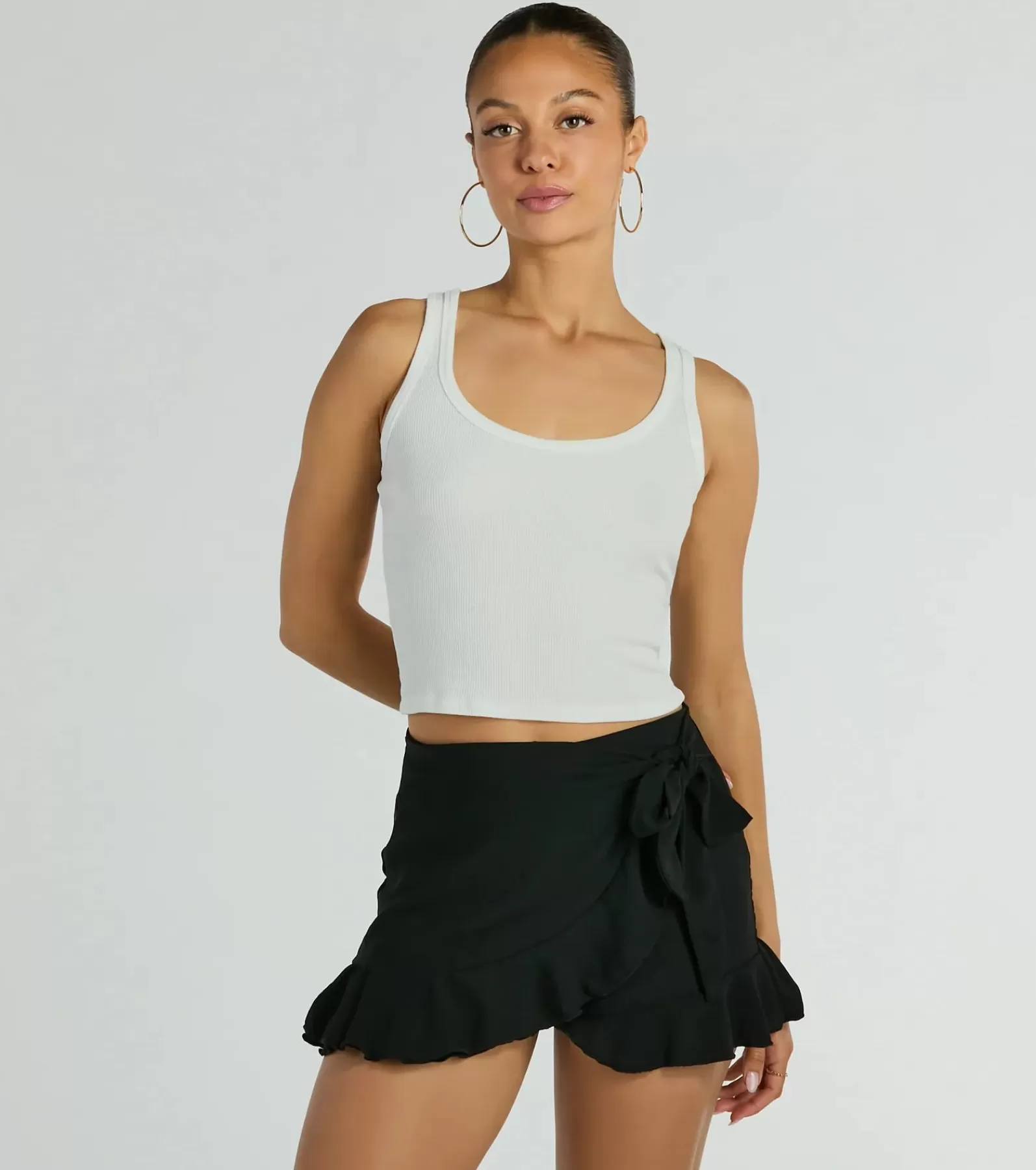 Windsor Black Skirts | Shorts*Days For Play High-Rise Ruffle Mini Skort