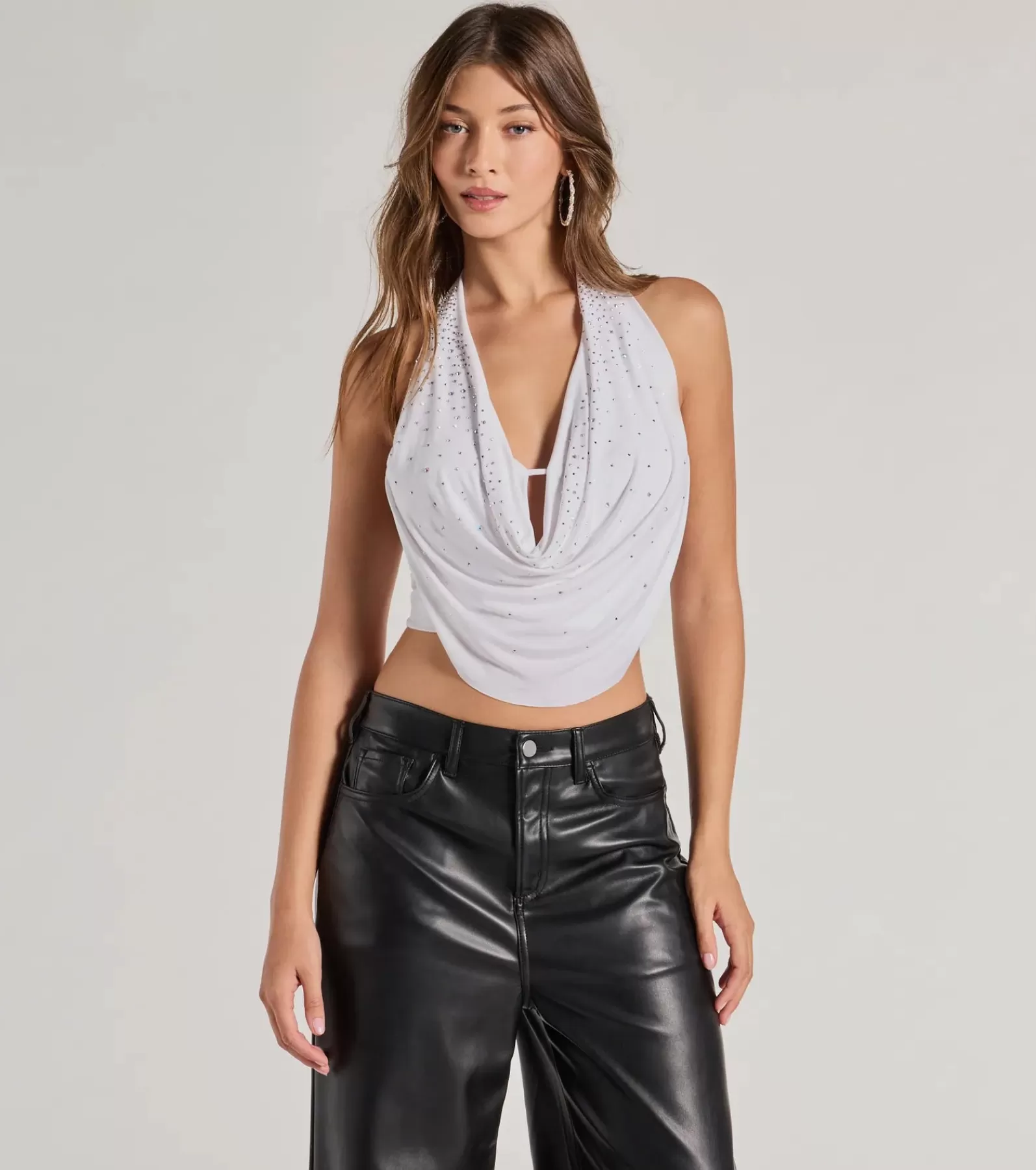 Windsor Going-Out Tops | Crop Tops*Dazzle Nights Sleeveless Rhinestone Crop Top