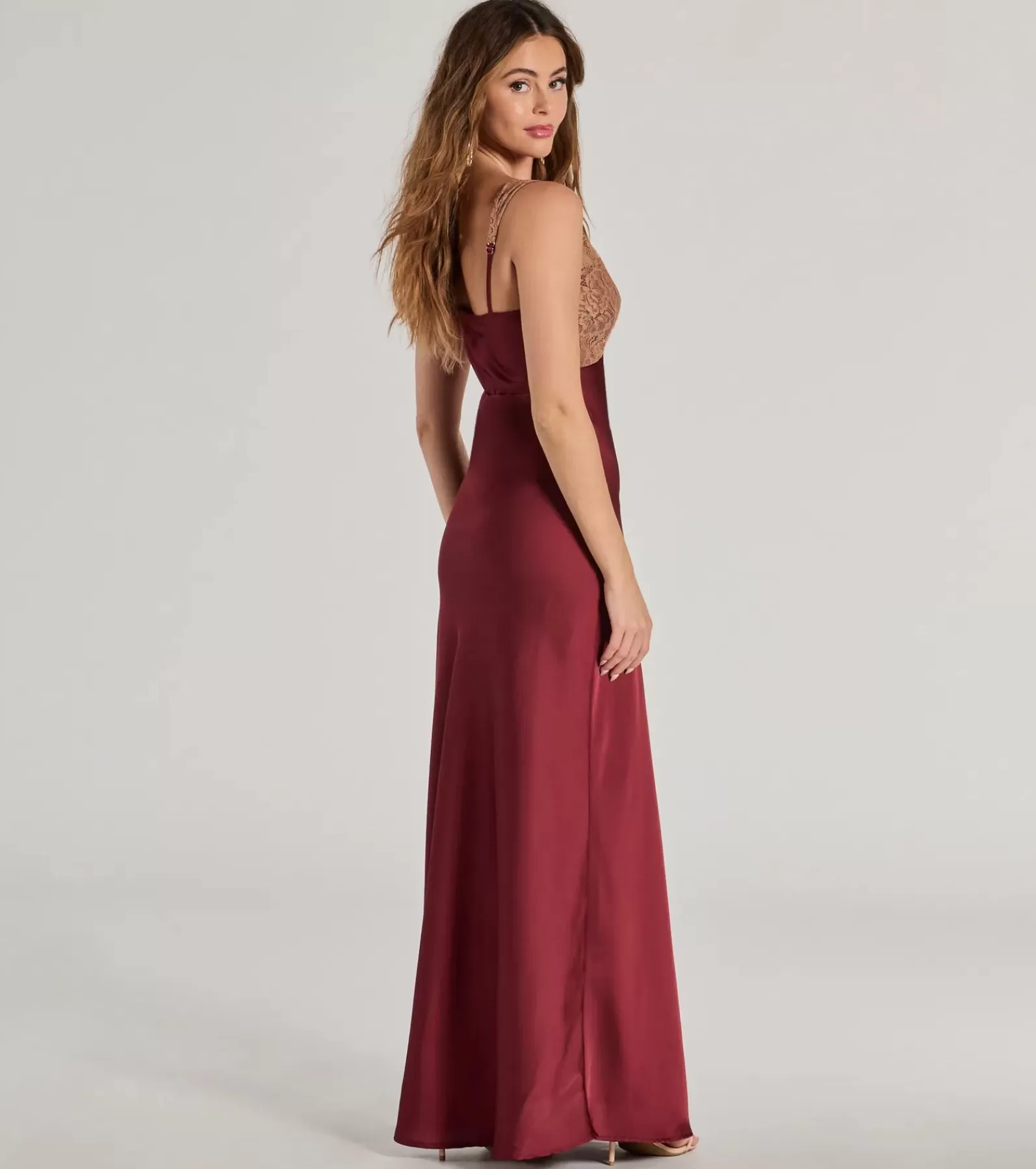 Windsor Long Dresses | Formal Dresses*Deirdre Satin And Lace Sleeveless Mermaid Dress