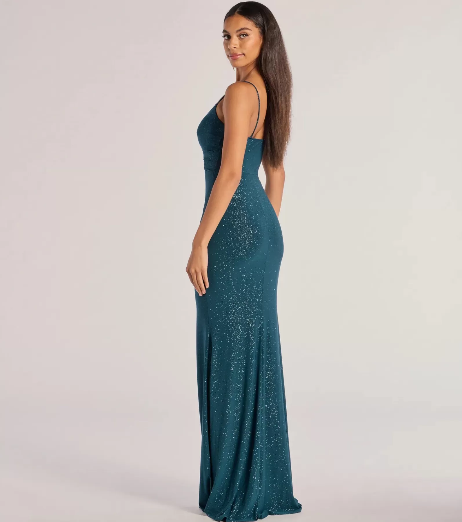 Windsor Long Dresses | Formal Dresses*Della Glitter Knit Twist-Front Cutout Mermaid Dress