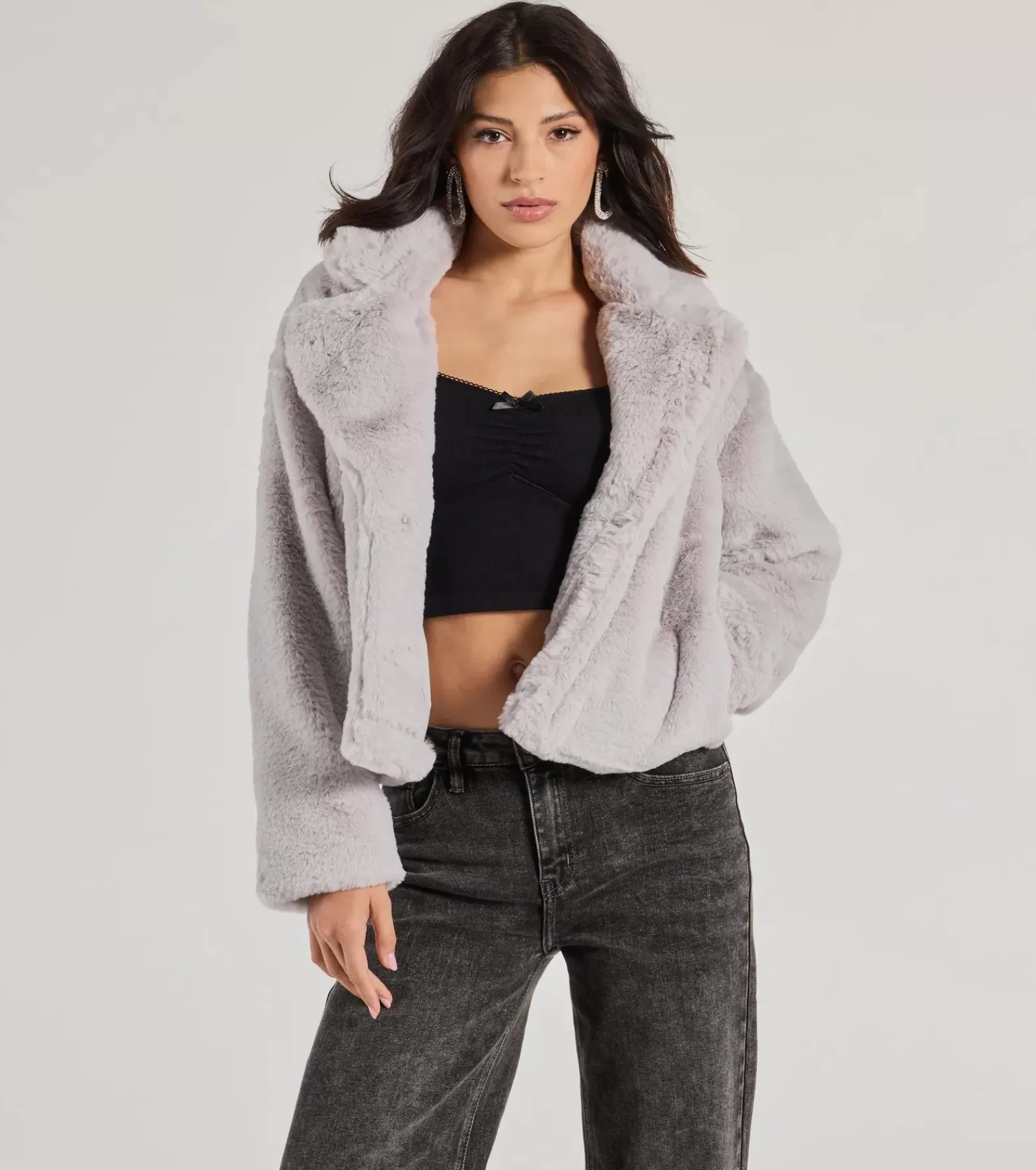 Windsor Coats*Diva Chic Cropped Faux Fur Jacket