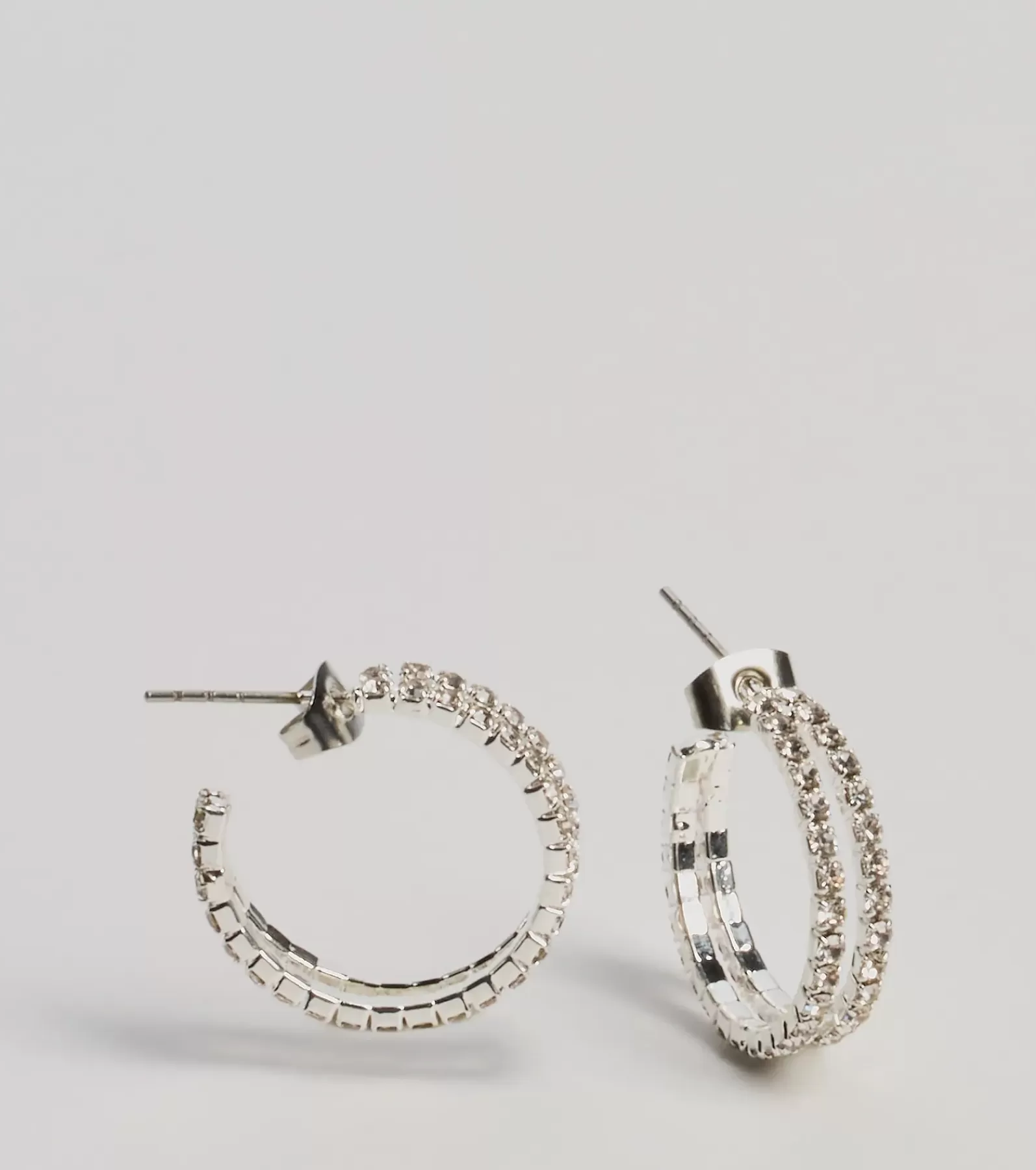 Windsor Earrings*Double Trouble Rhinestone Hoop Earrings