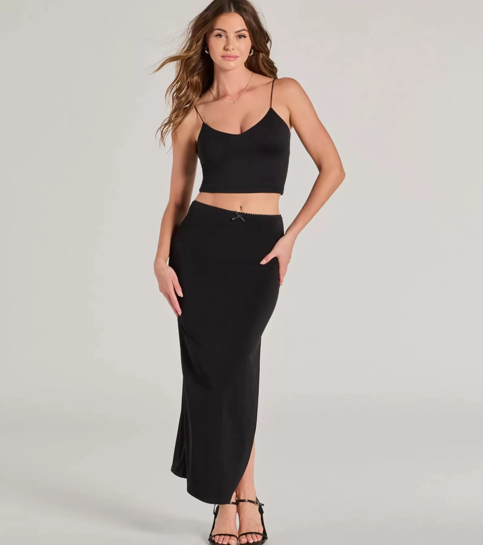 Windsor Black Skirts | Skirts & Skorts*Effortless Sleekness High Rise Slit Maxi Skirt