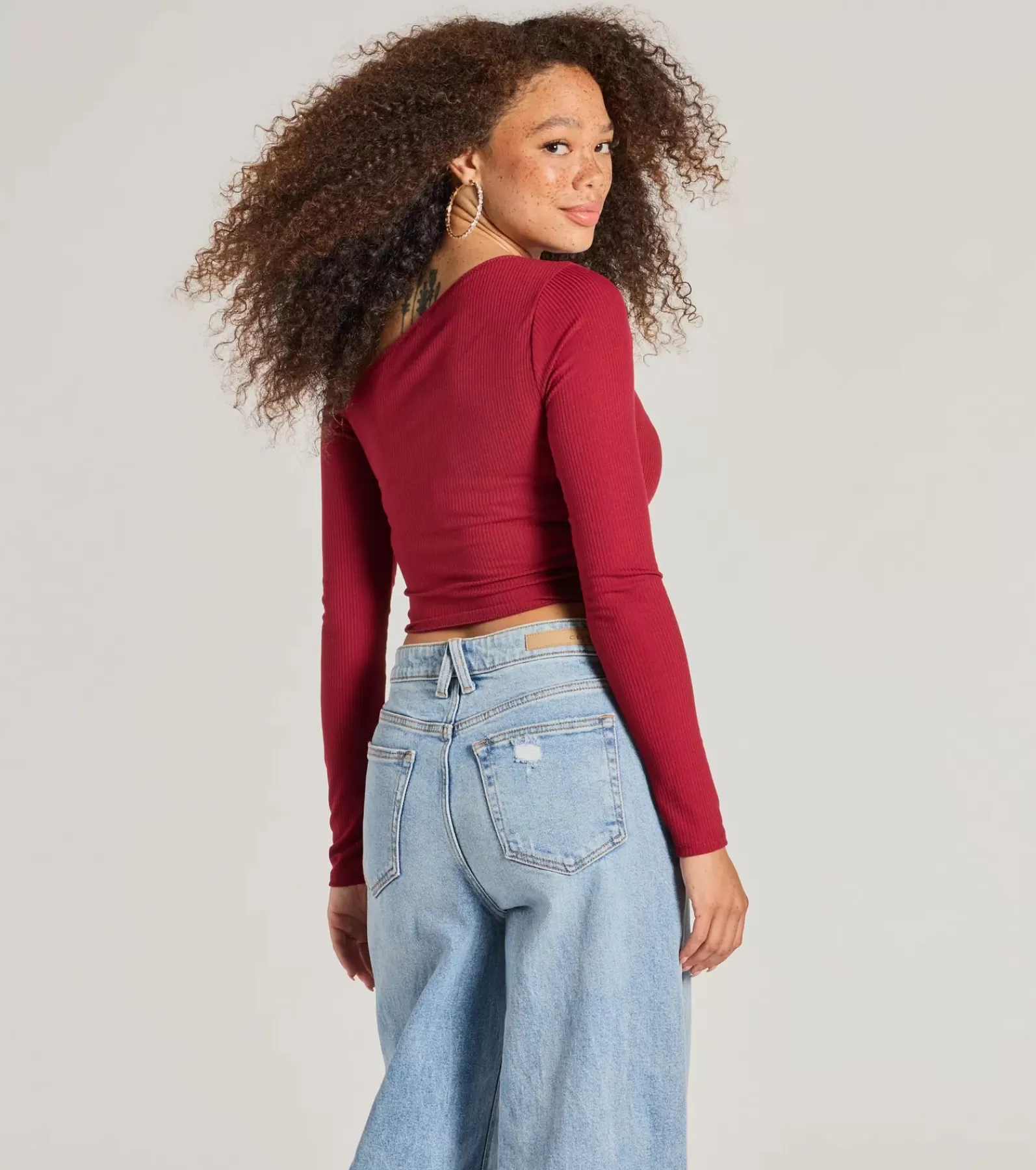 Windsor Basic Tops | Off The Shoulder Tops*Effortlessly Chic One-Shoulder Ribbed Crop Top