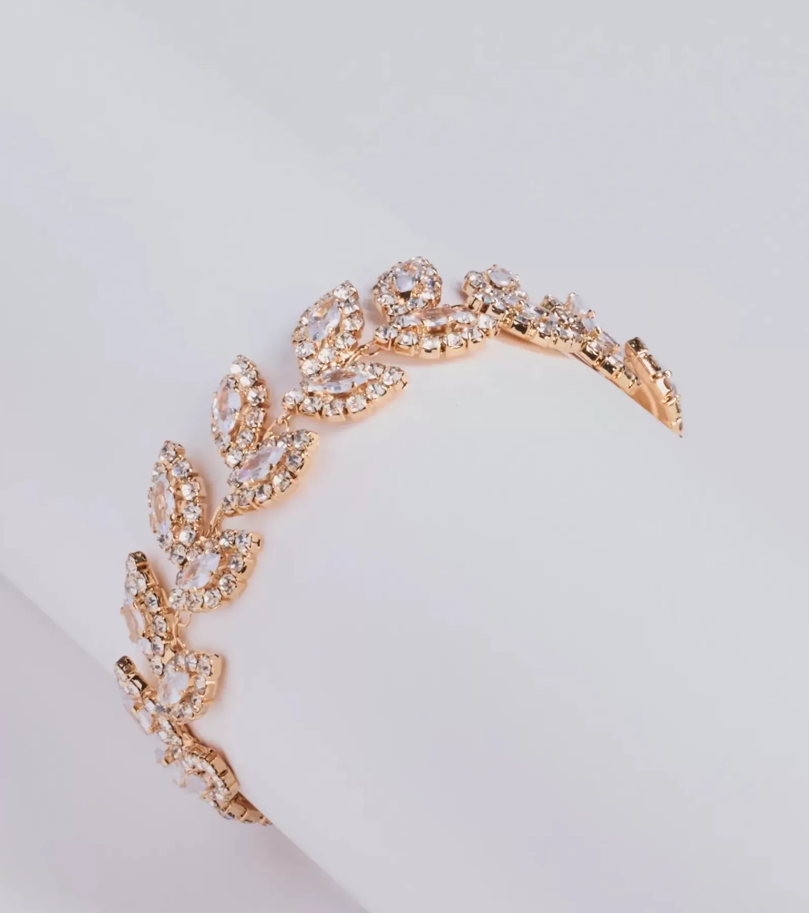 Windsor Bracelets | All Accessories*Elevated Glam Rhinestone Leaf Clasp Bracelet