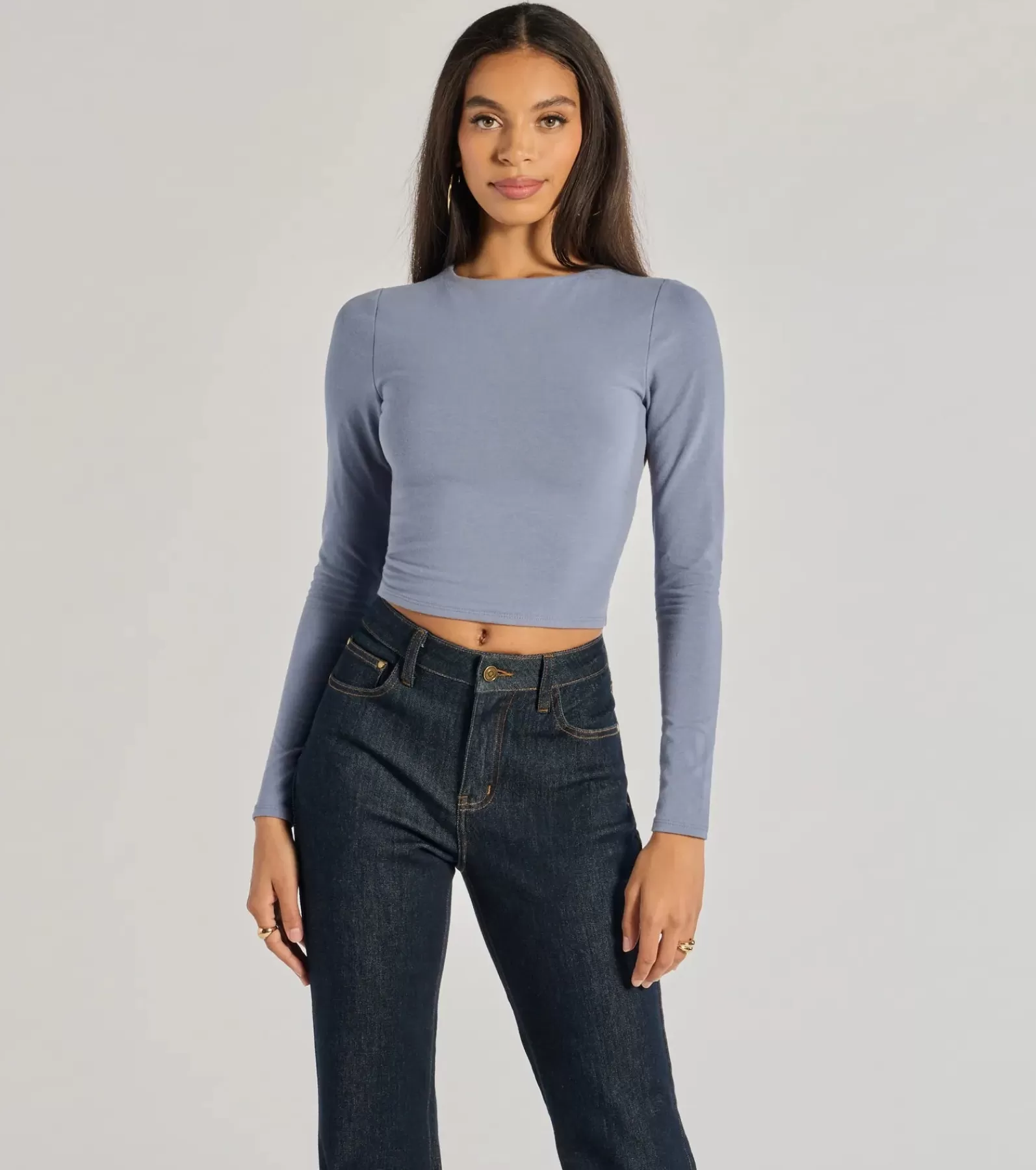 Windsor Basic Tops | Long Sleeve Tops*Elevated Staple Open Back Long Sleeve Top