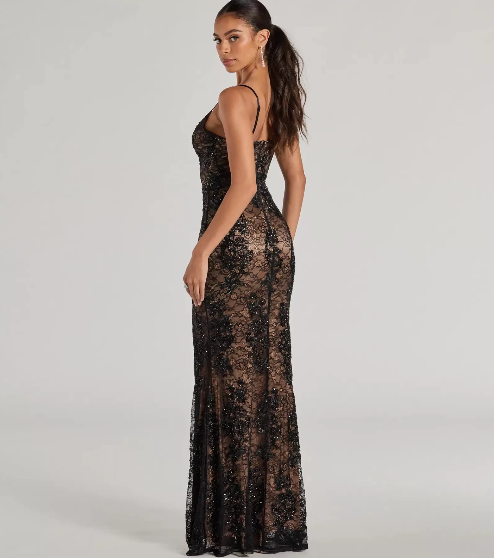 Windsor Black Tie Wedding Guest Dresses | Long Dresses*Elodie Beaded Floral Lace Mermaid Dress