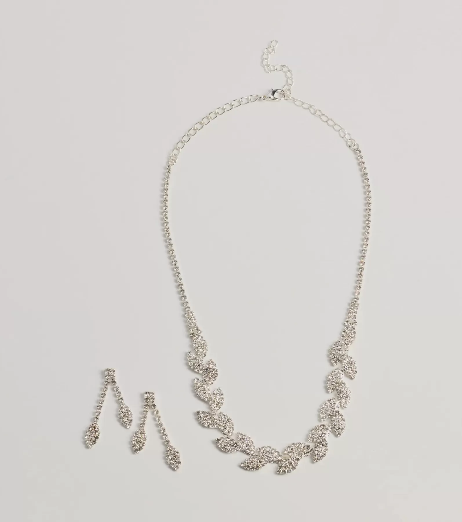 Windsor Necklaces & Chokers | All Accessories*Enchanting Glitz Rhinestone Leaf Necklace Set