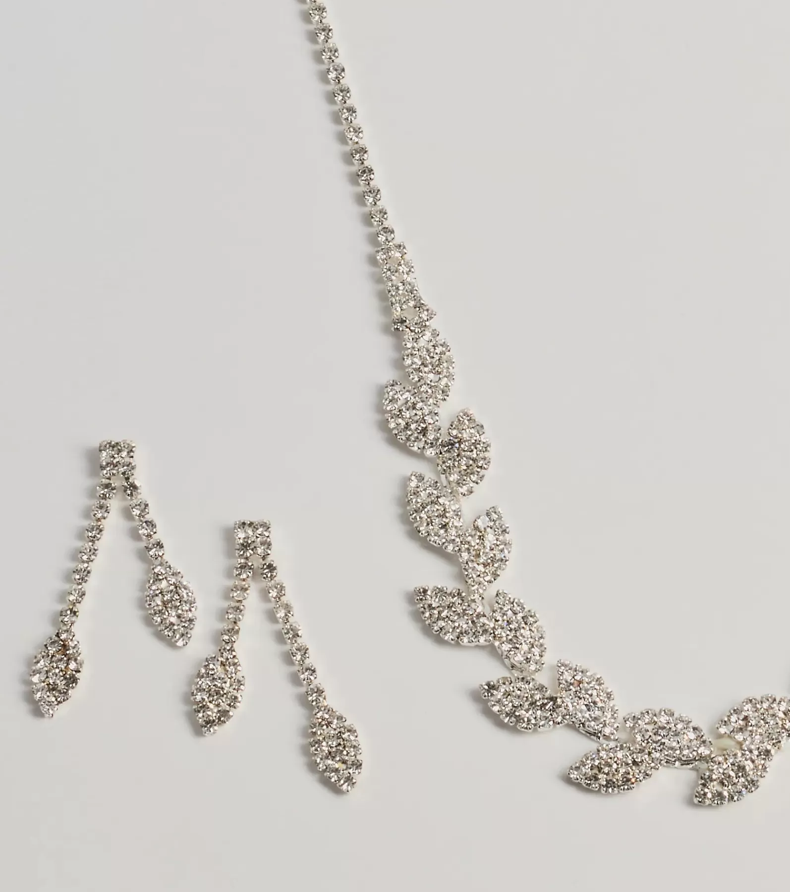 Windsor Necklaces & Chokers | All Accessories*Enchanting Glitz Rhinestone Leaf Necklace Set