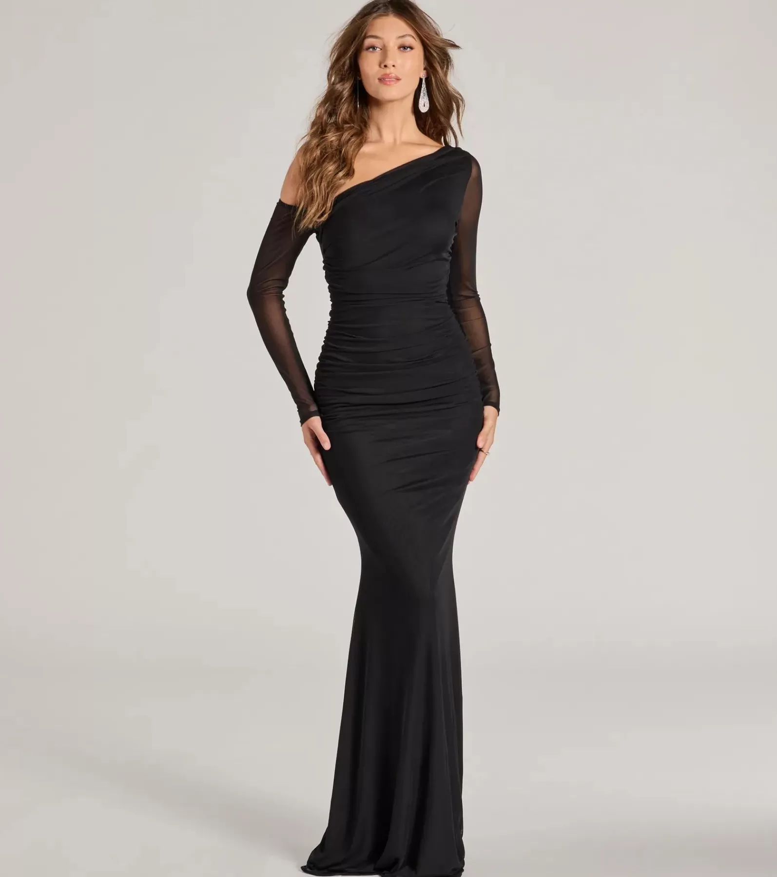 Windsor Wedding Outfits | Long Dresses*Esther One-Shoulder Mermaid Mesh Formal Dress