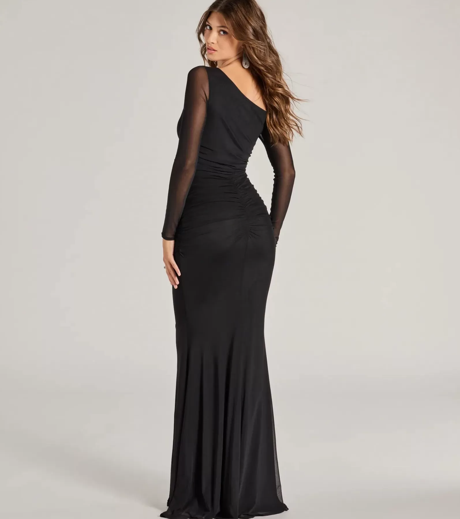 Windsor Wedding Outfits | Long Dresses*Esther One-Shoulder Mermaid Mesh Formal Dress