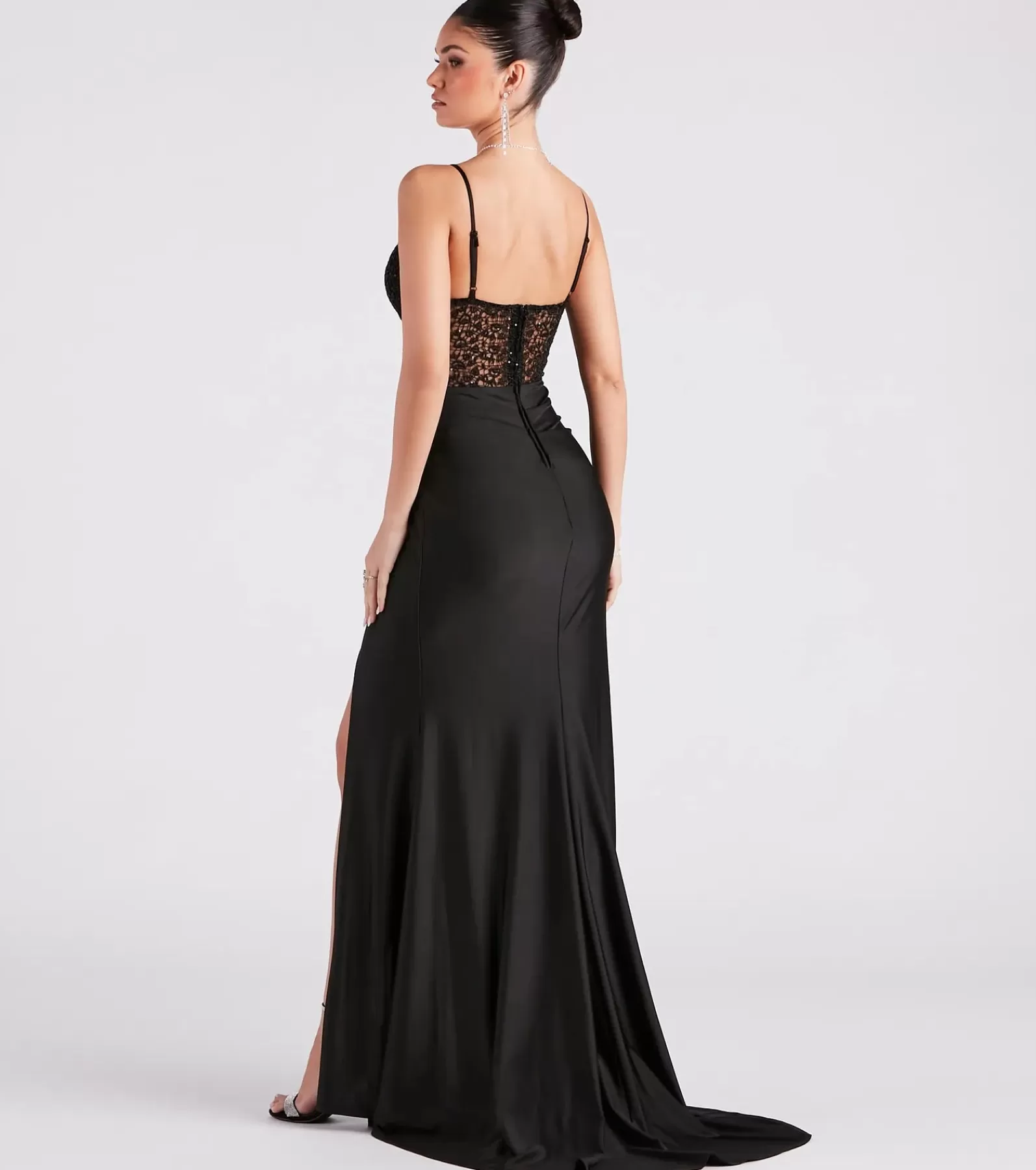 Windsor Black Bridesmaid Dresses | Corset Dresses*Everly Formal Lace Corset Mermaid Dress
