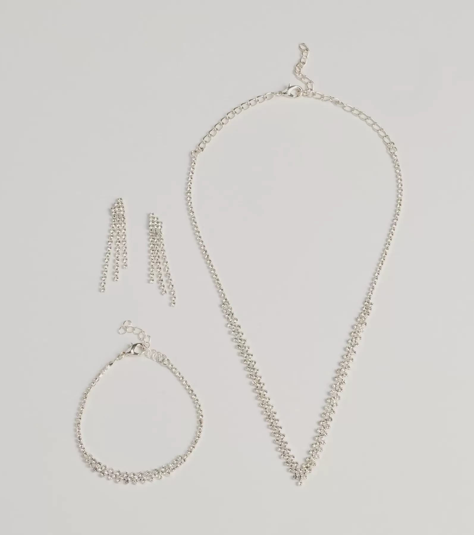 Windsor Necklaces & Chokers | All Accessories*Fabulous Sparkle Rhinestone Necklace, Earrings, And Bracelet Set