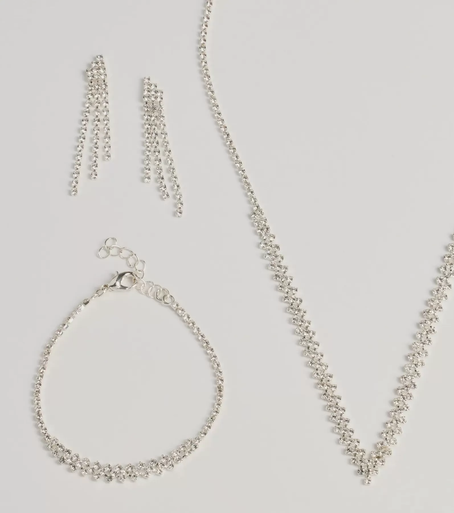 Windsor Necklaces & Chokers | All Accessories*Fabulous Sparkle Rhinestone Necklace, Earrings, And Bracelet Set