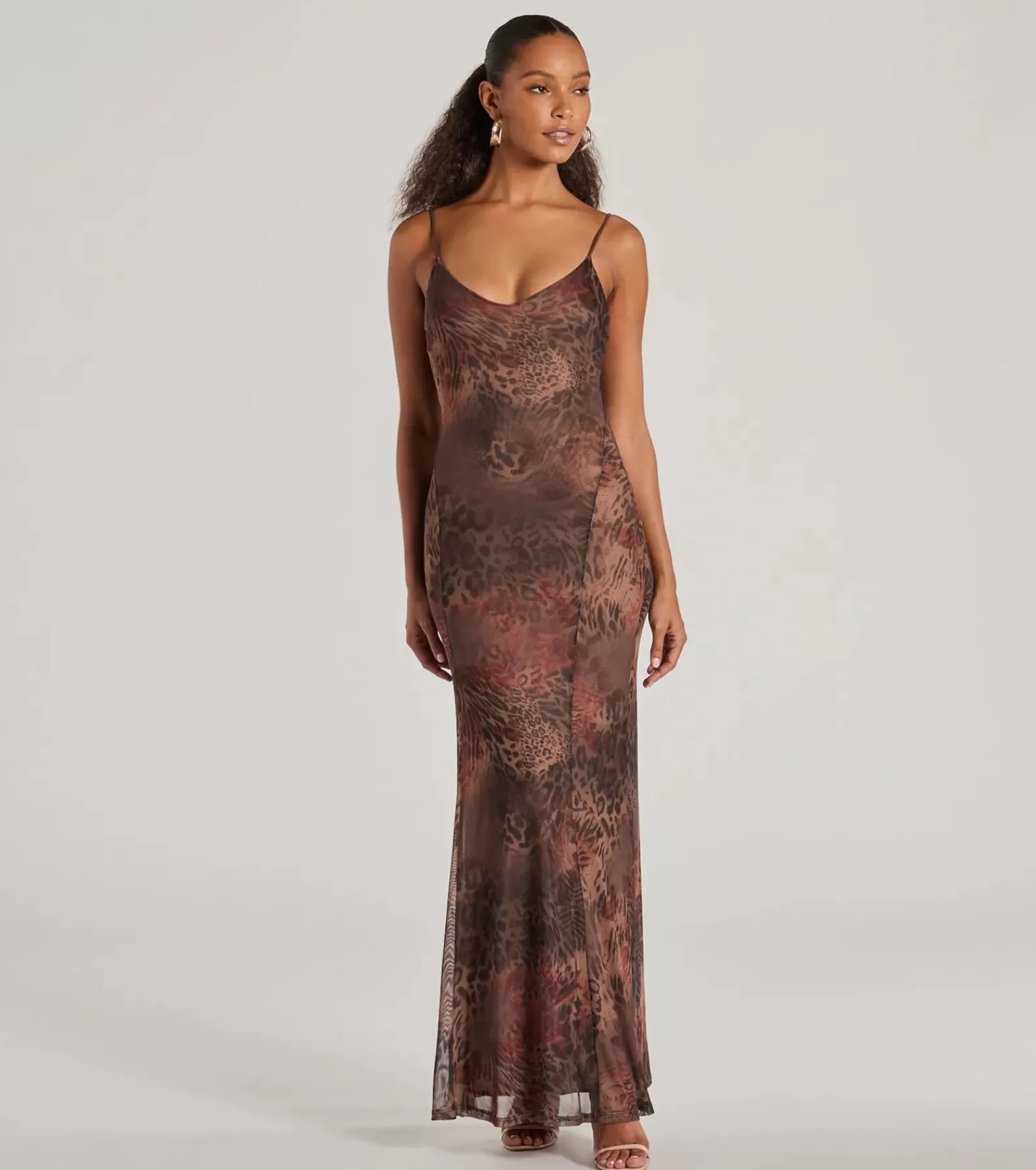 Windsor Maxi Dresses | Long Dresses*Fierce Allure Print Mesh Maxi Dress