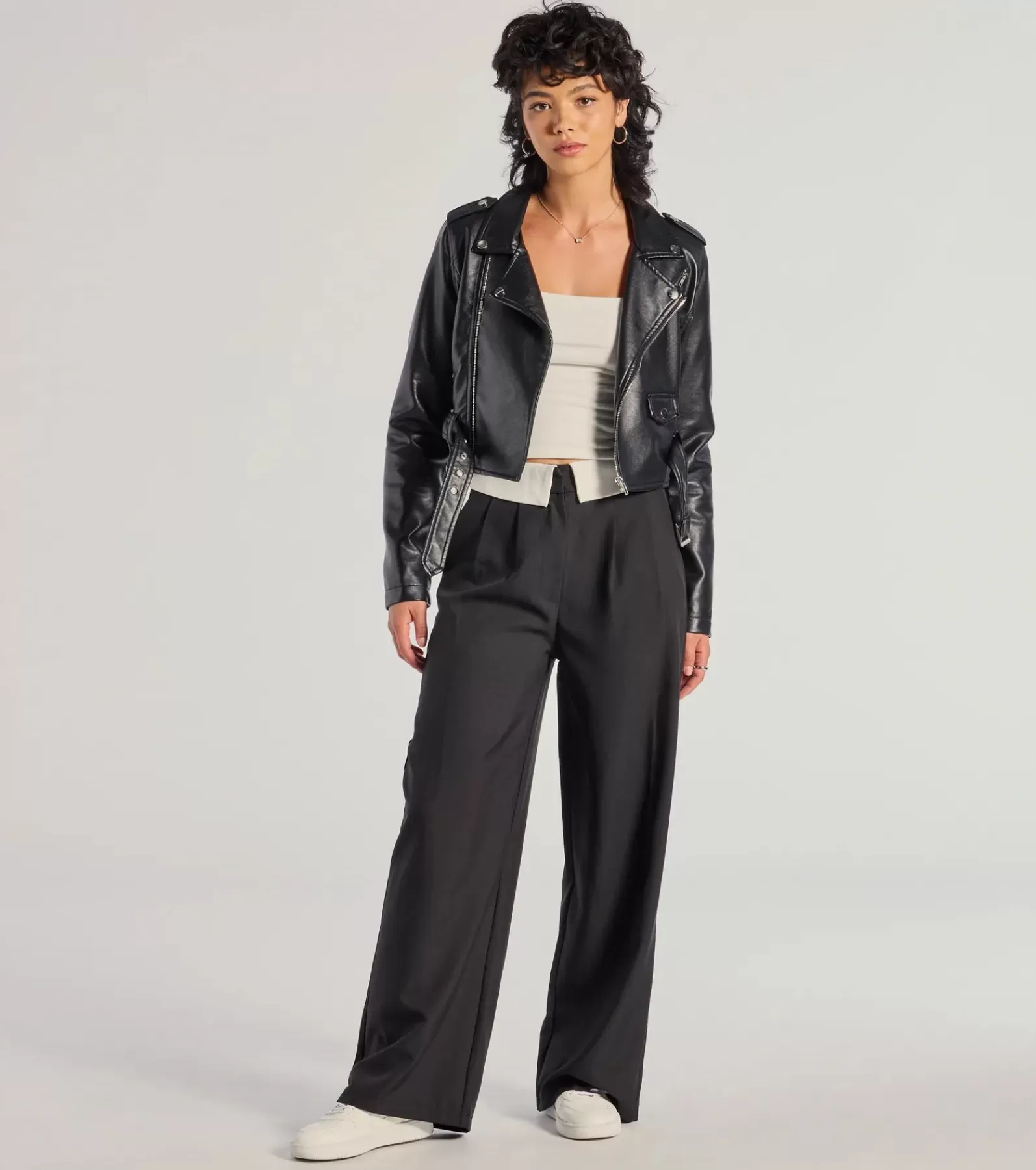 Windsor Black Pants | Pants*First Look Contrast Wide-Leg Pants