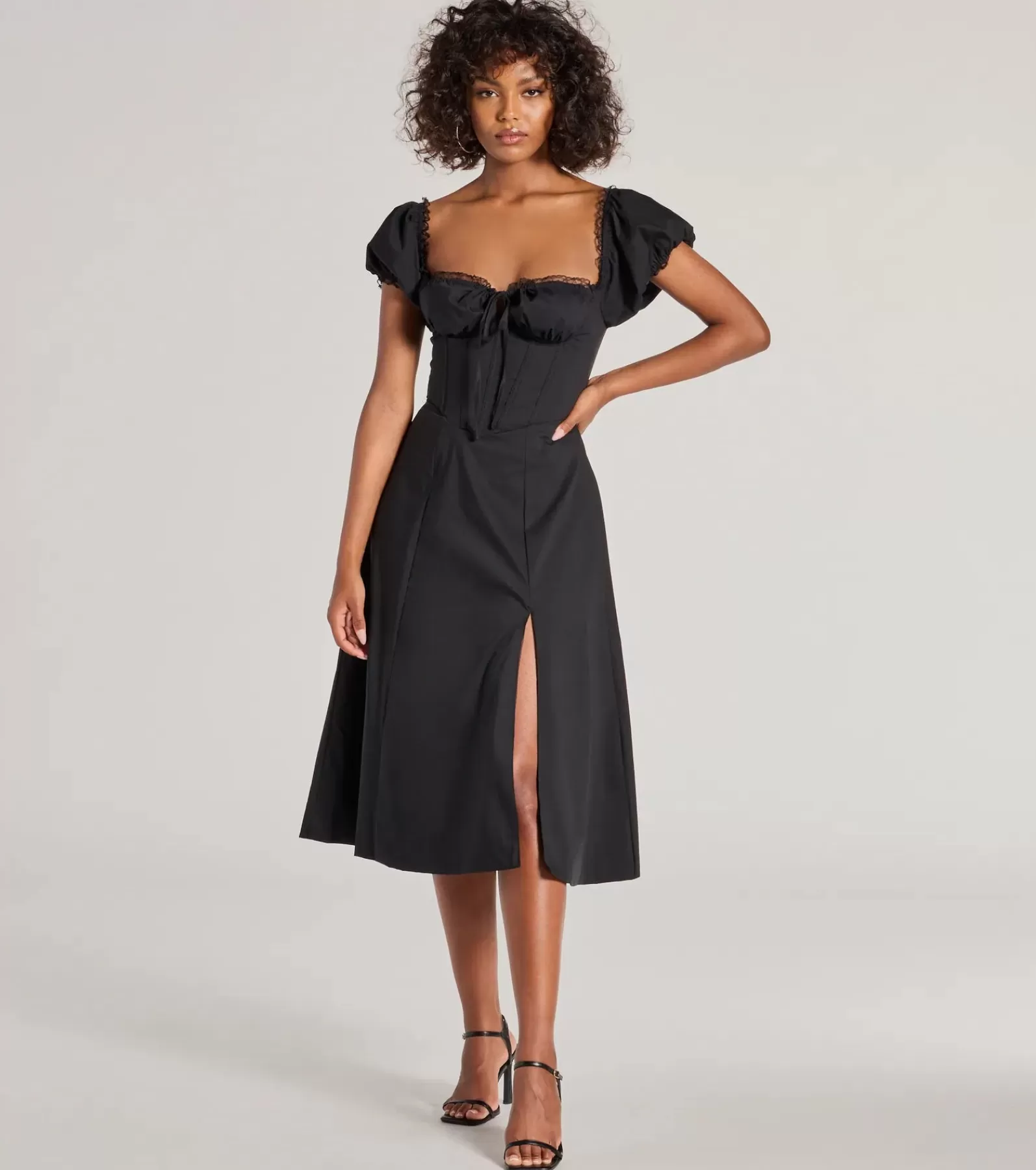 Windsor Midi Dresses | Corset Dresses*Flawless Puff Sleeve Corset Midi Dress