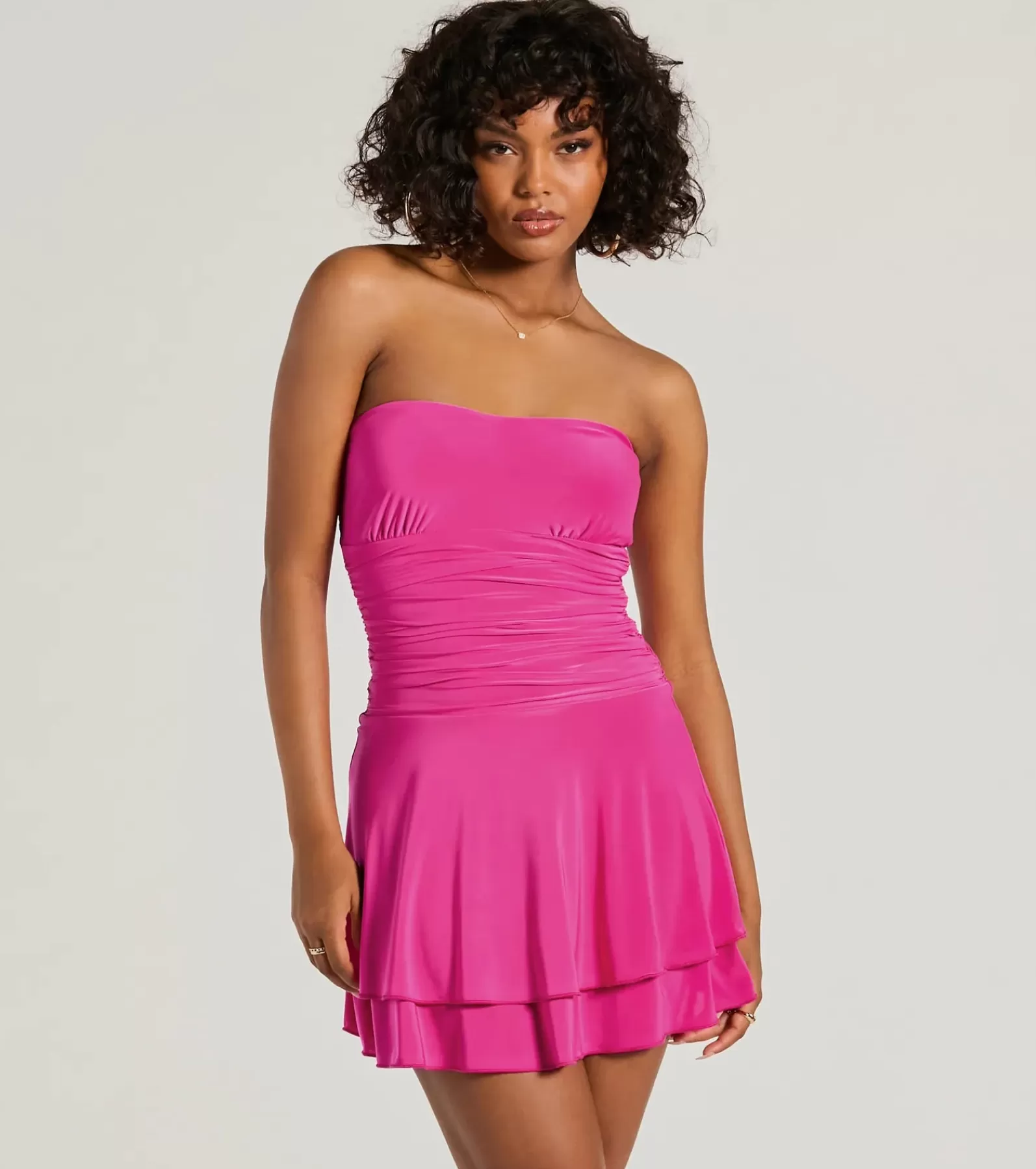 Windsor Skater Dresses | Casual Dresses*Flirty Allure Strapless Ruffled Skater Dress