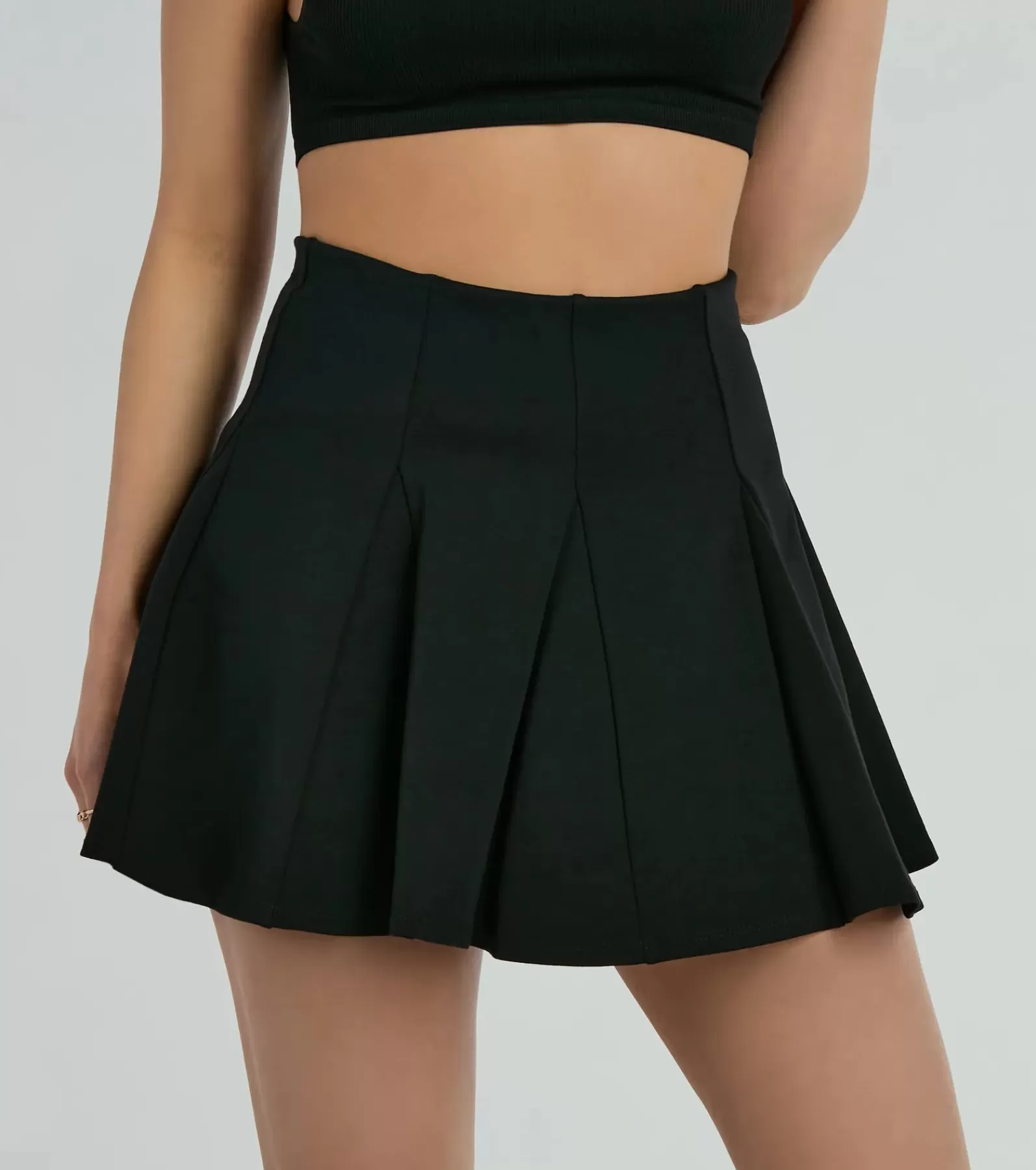 Windsor Black Skirts | Shorts*Flirty Attitude Pleated Knit Skater Skort