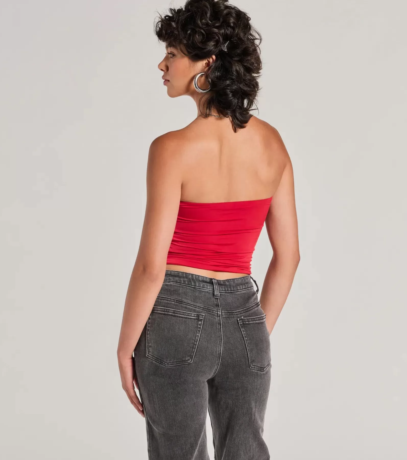 Windsor Basic Tops | Going-Out Tops*Flirty Find Strapless Ruched Knit Crop Top