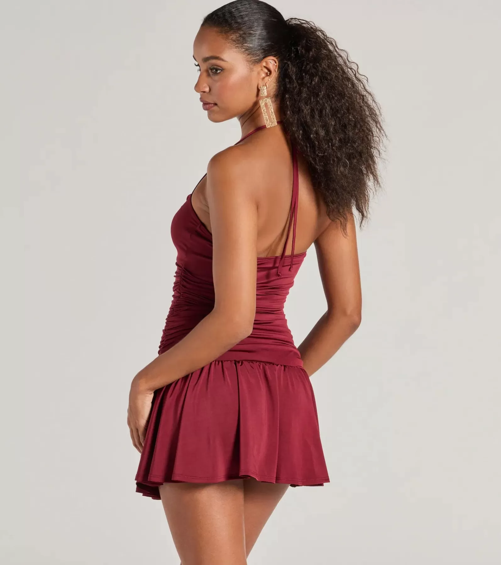 Windsor Short & Mini Dresses | Skater Dresses*Flirty Flair Ruched Drop Waist Skater Dress