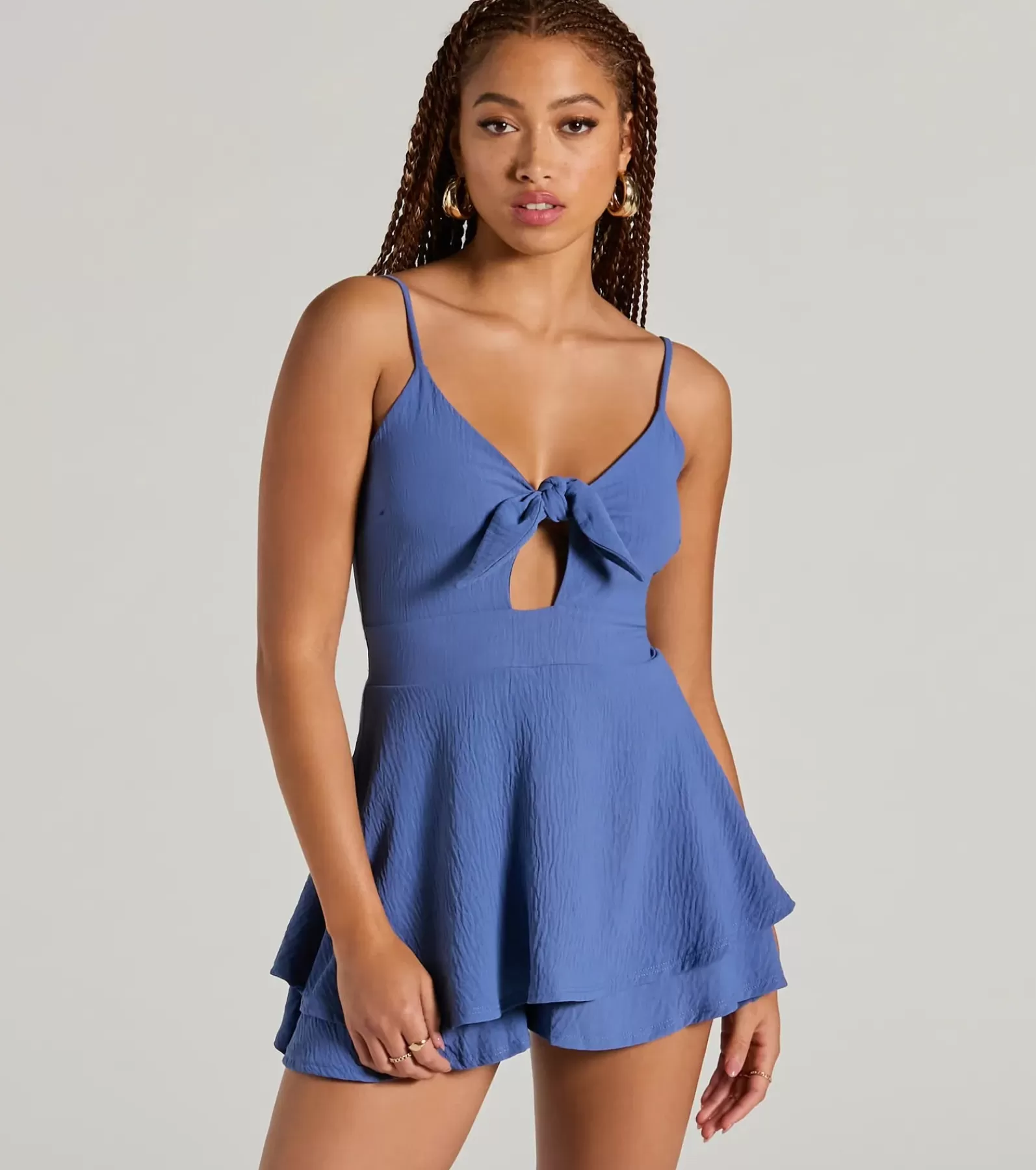 Windsor All Jumpsuits & Rompers | Shorts*Flirty Look Tie-Front Ruffled Romper