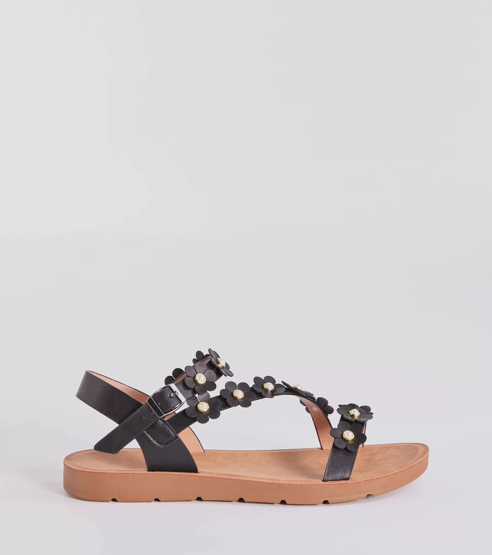 Windsor Sandals*Floral Cutie Strappy Faux Leather Sandals