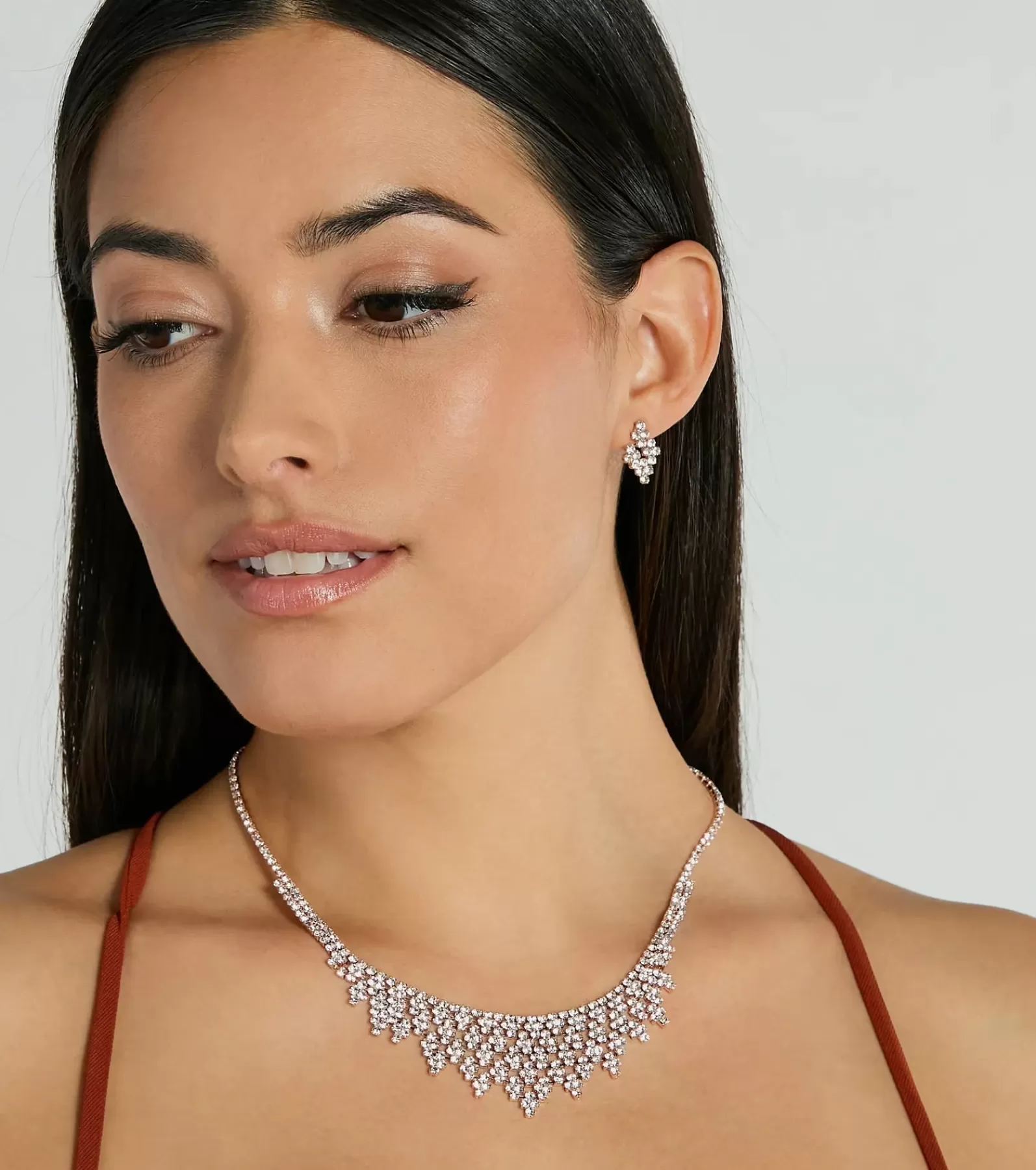 Windsor Necklaces & Chokers | Accessories*Forever Sparkle Rhinestone Necklace And Earrings Set