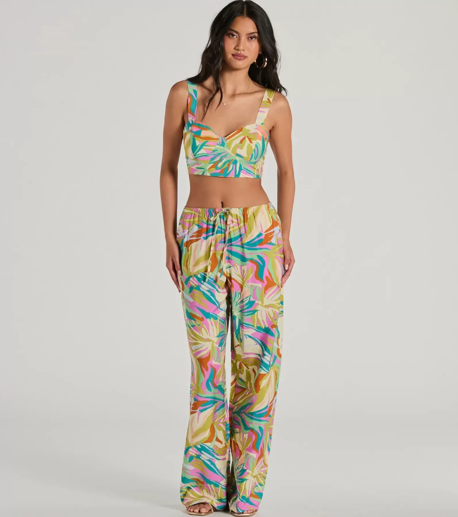 Windsor All Matching Sets | Pants*Getaway Retreat High Rise Tropical Pants