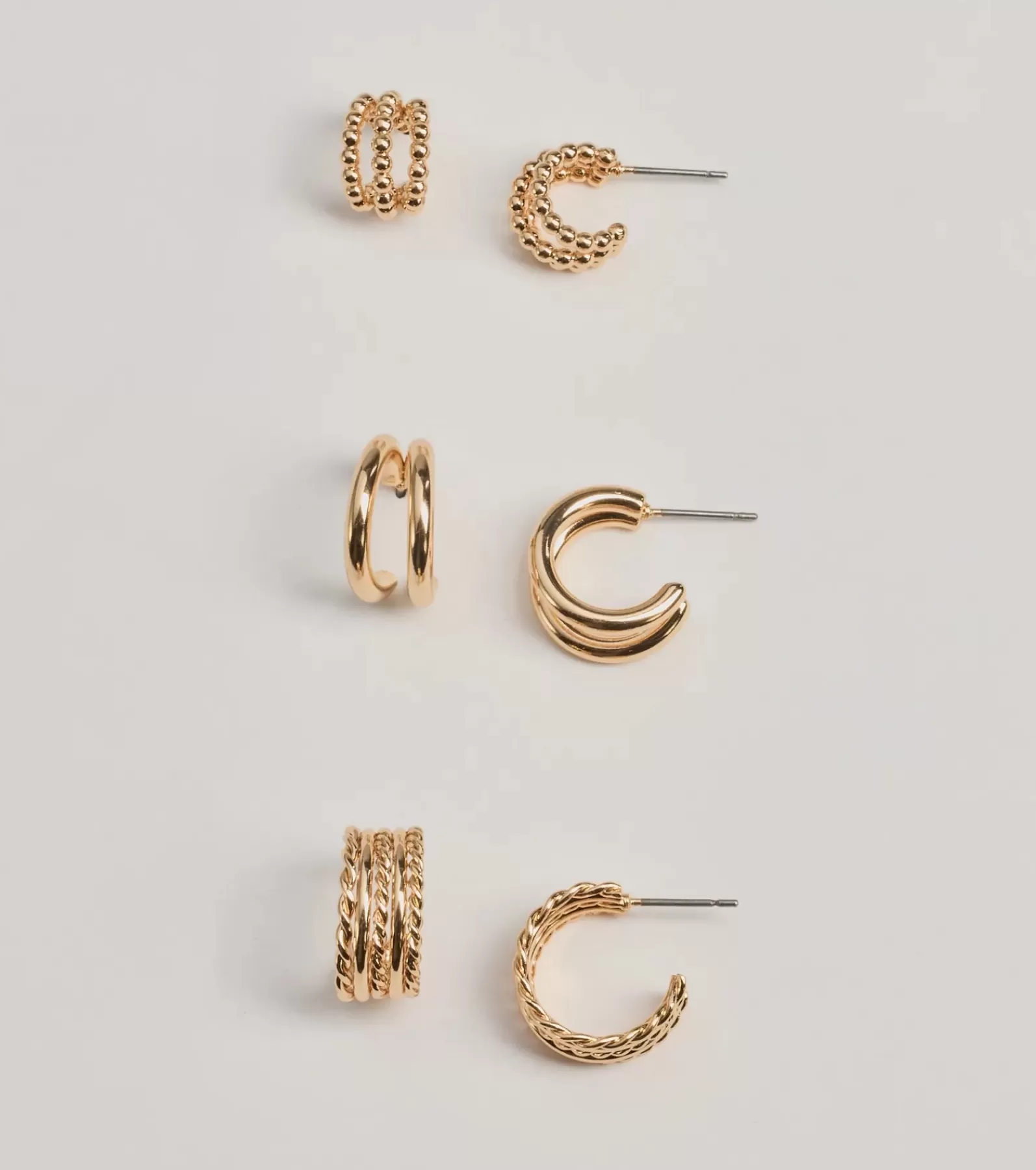 Windsor Earrings*Glam Attitude Three-Pack Hoop Earrings Set