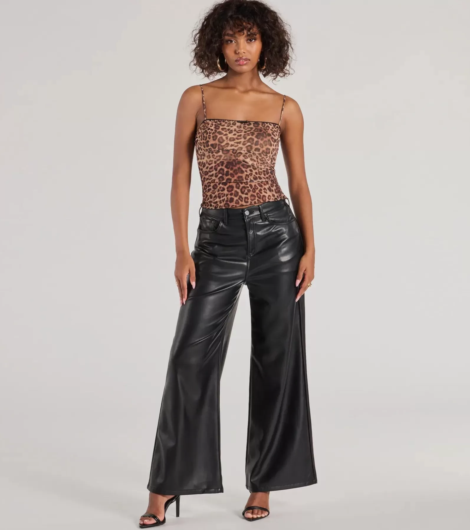 Windsor Black Pants | Faux Leather & Suede Bottoms*Glam In Motion Faux Leather Wide-Leg Pants