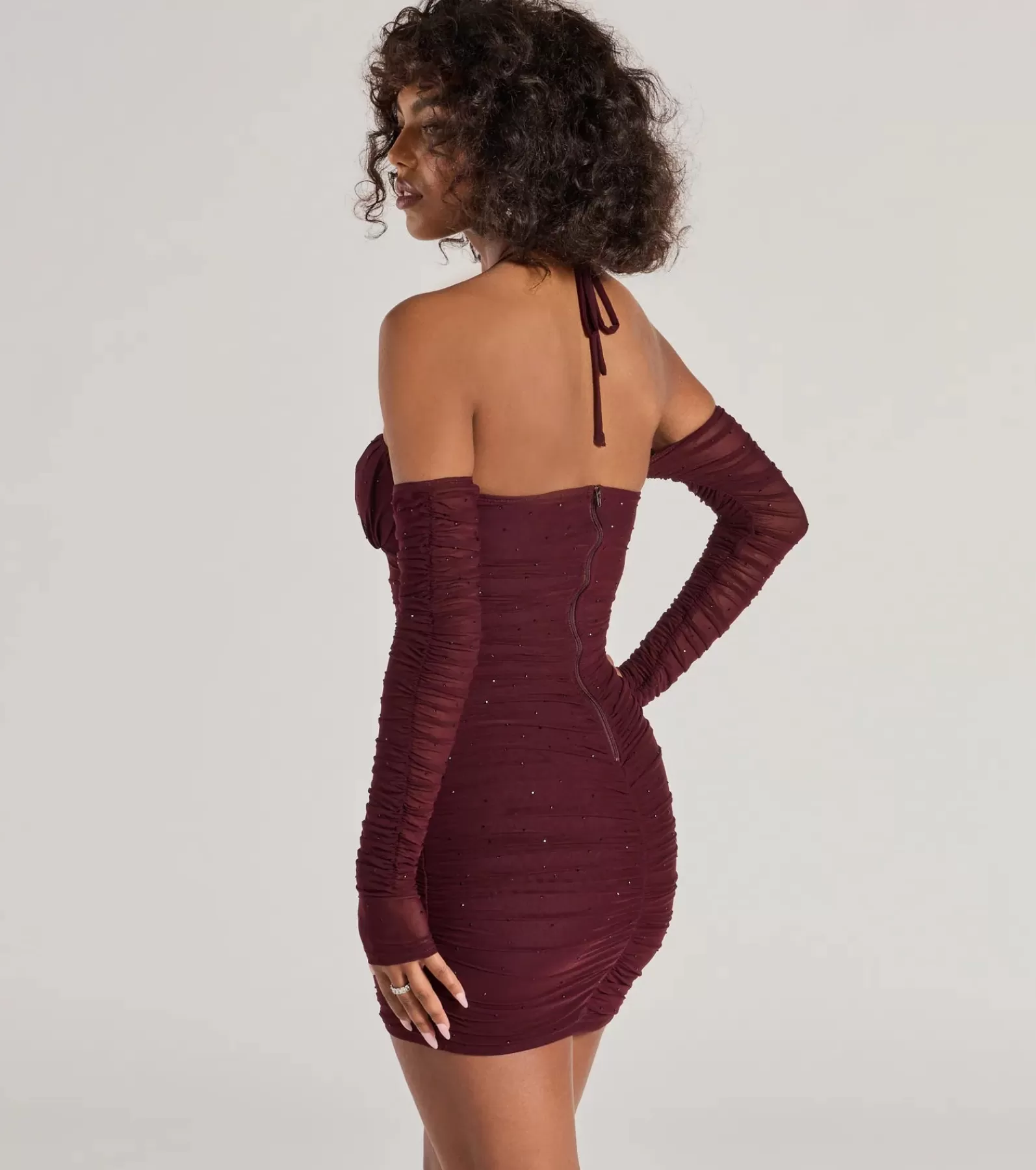 Windsor Nye Outfits | Nye Dresses*Glam Instinct Cold Shoulder Rhinestone Mini Dress