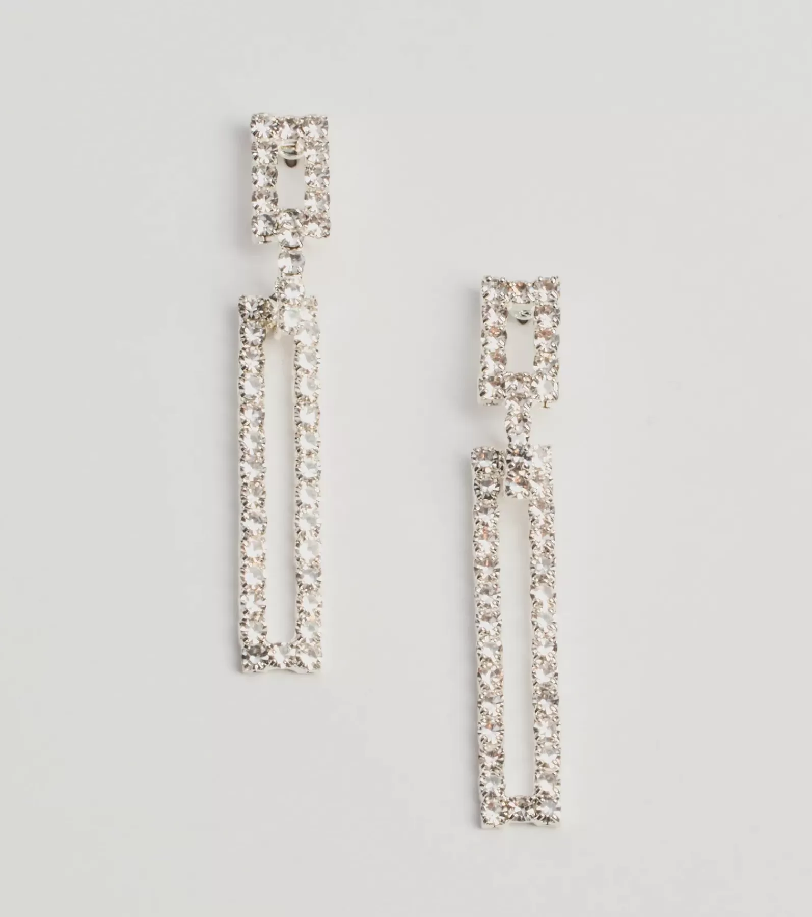 Windsor Nye Outfits | Earrings*Glam Moves Rhinestone Rectangular Duster Earrings