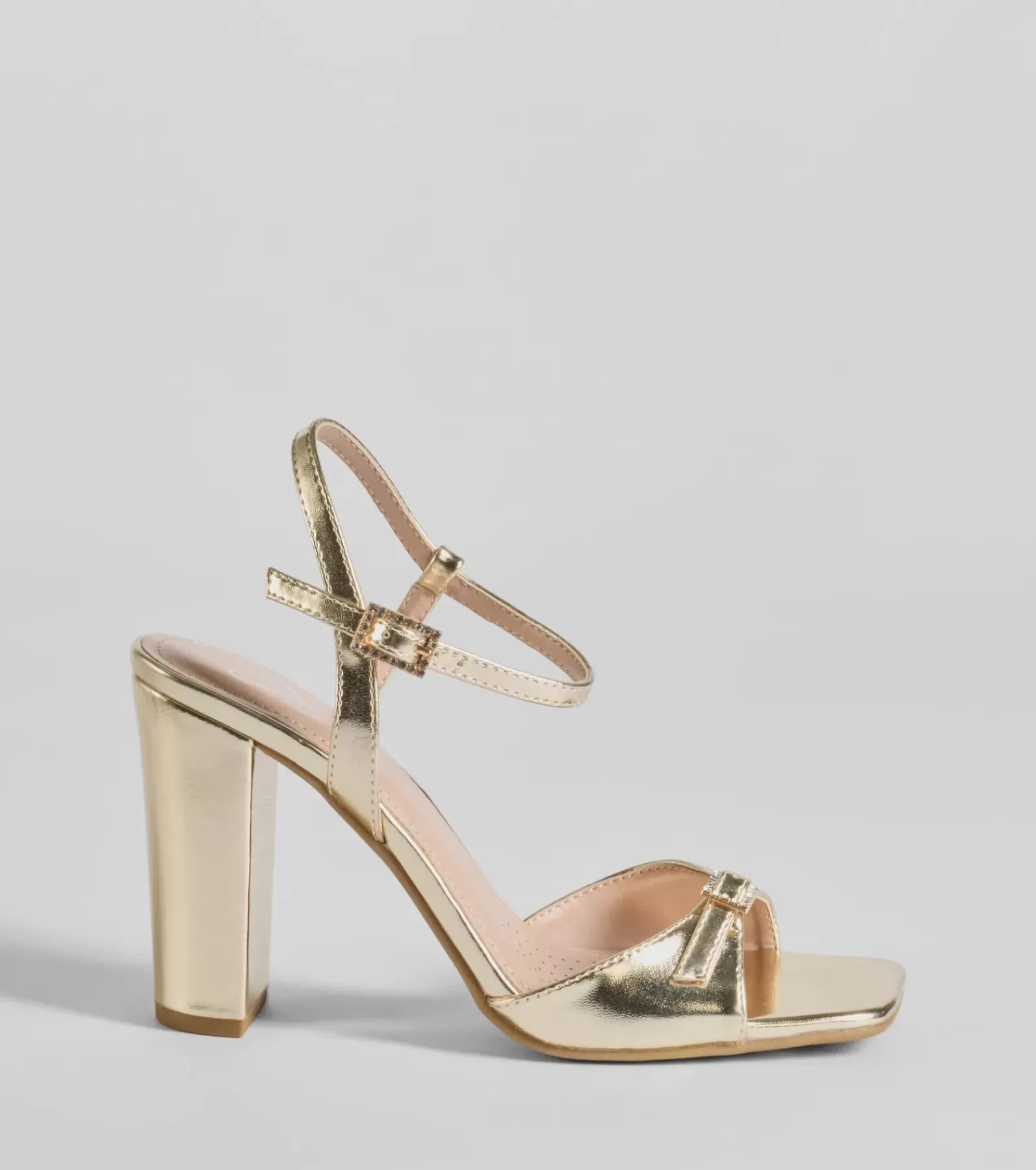 Windsor High Heels | Sandals*Glamorous Allure Rhinestone Buckle Block Heels