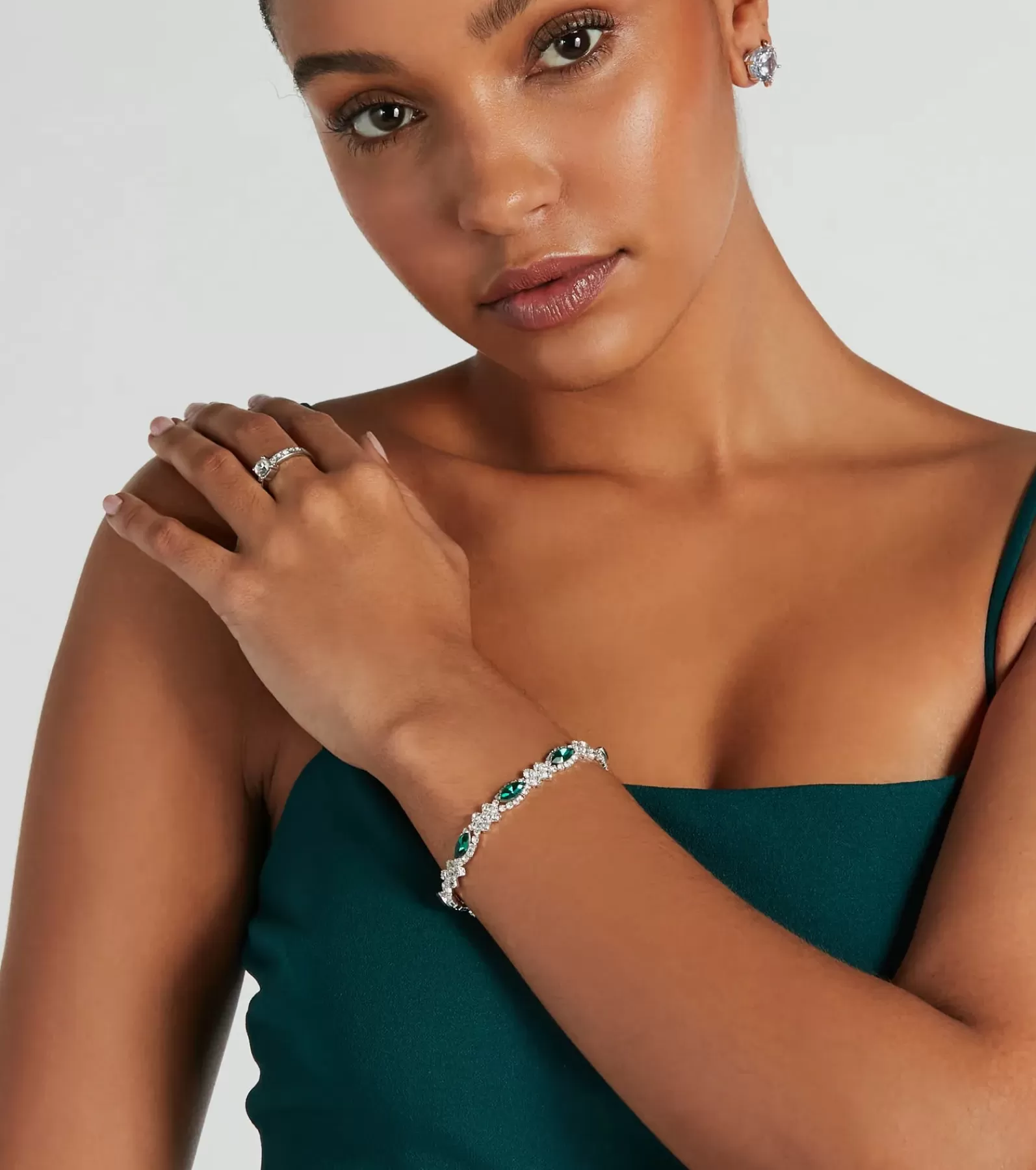 Windsor Bracelets | Accessories*Glistening Glamour Gemstone And Rhinestone Bracelet