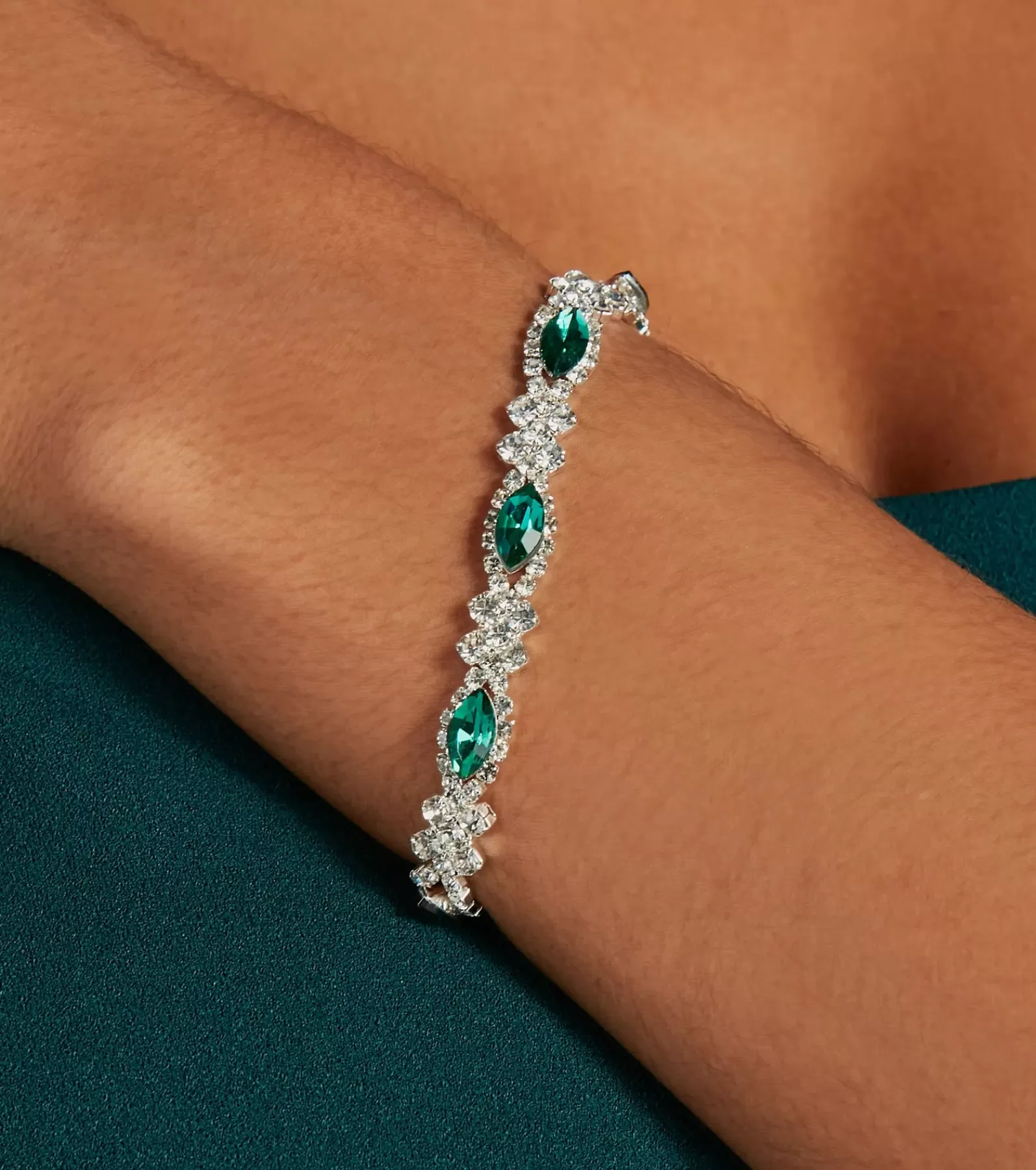Windsor Bracelets | Accessories*Glistening Glamour Gemstone And Rhinestone Bracelet