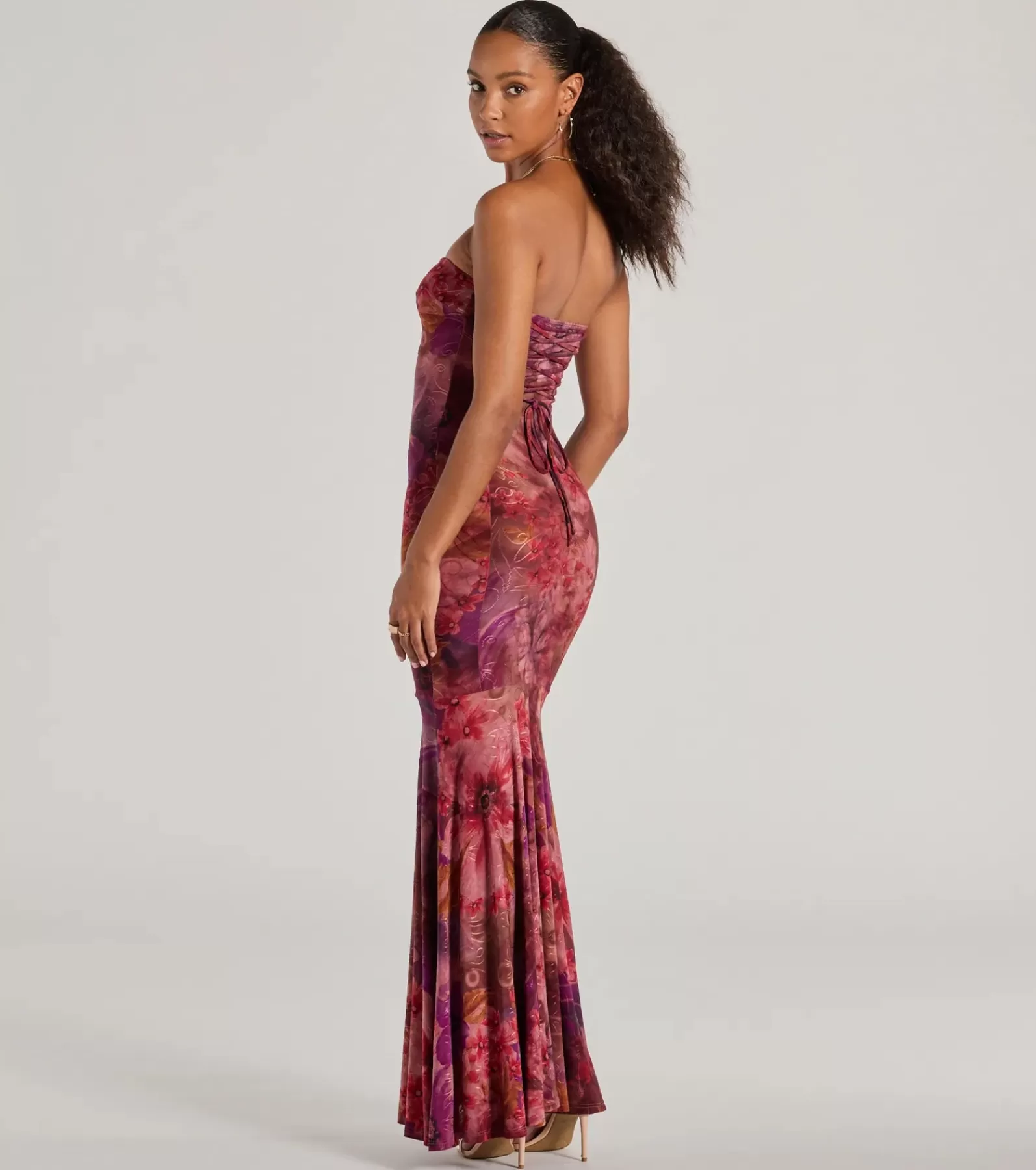 Windsor Beach Wedding Guest Dresses | Maxi Dresses*Gorgeous Aura Strapless Floral Tie-Dye Maxi Dress