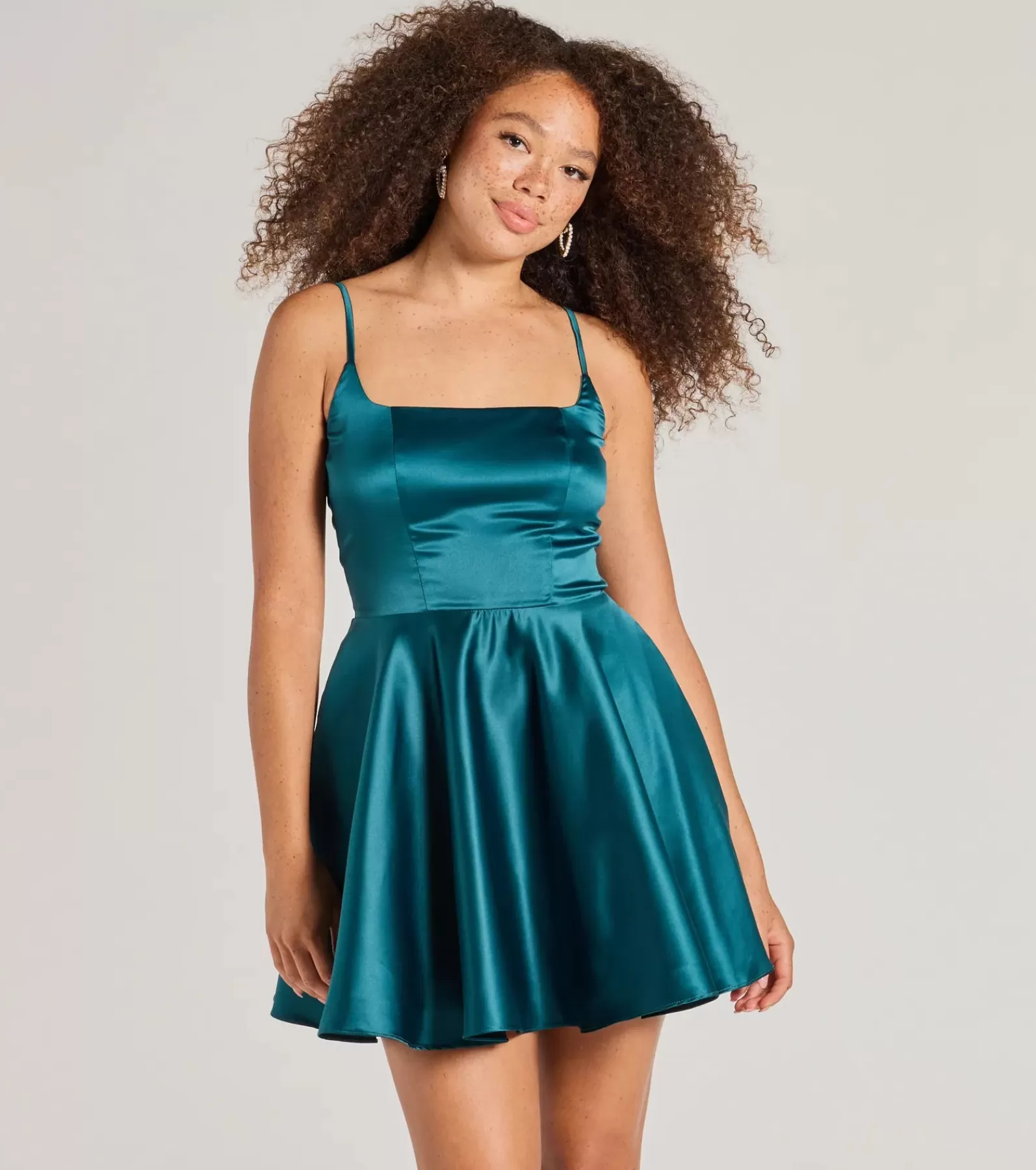 Windsor Mini Holiday Dresses | Green Holiday Dresses*Haidie Sleeveless A-Line Satin Party Dress