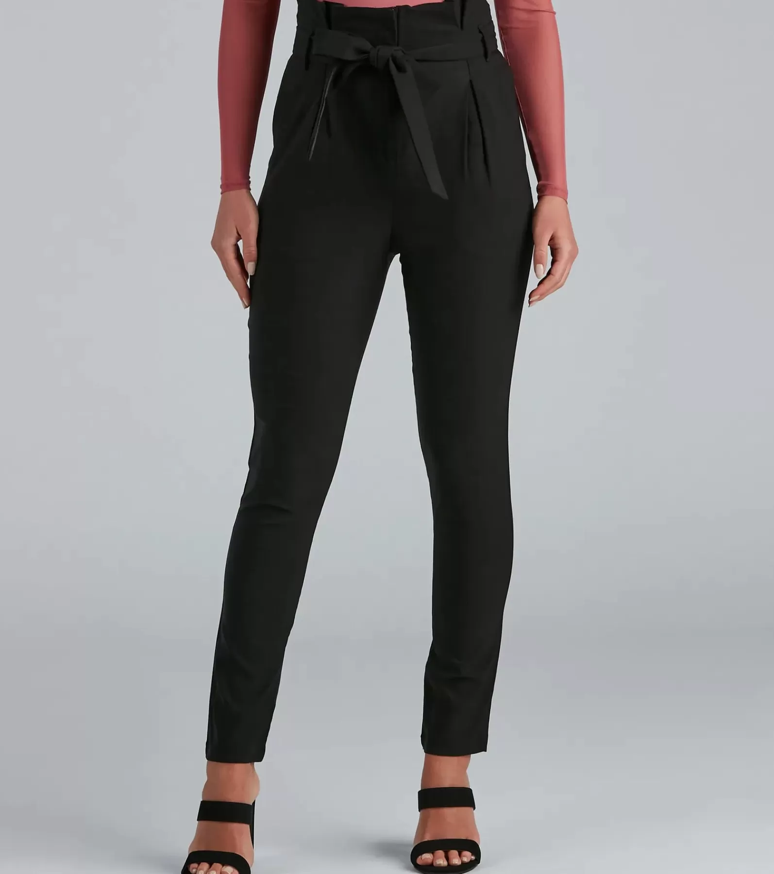 Windsor Black Pants | Pants*High Waist Paperbag Skinny Dress Pants