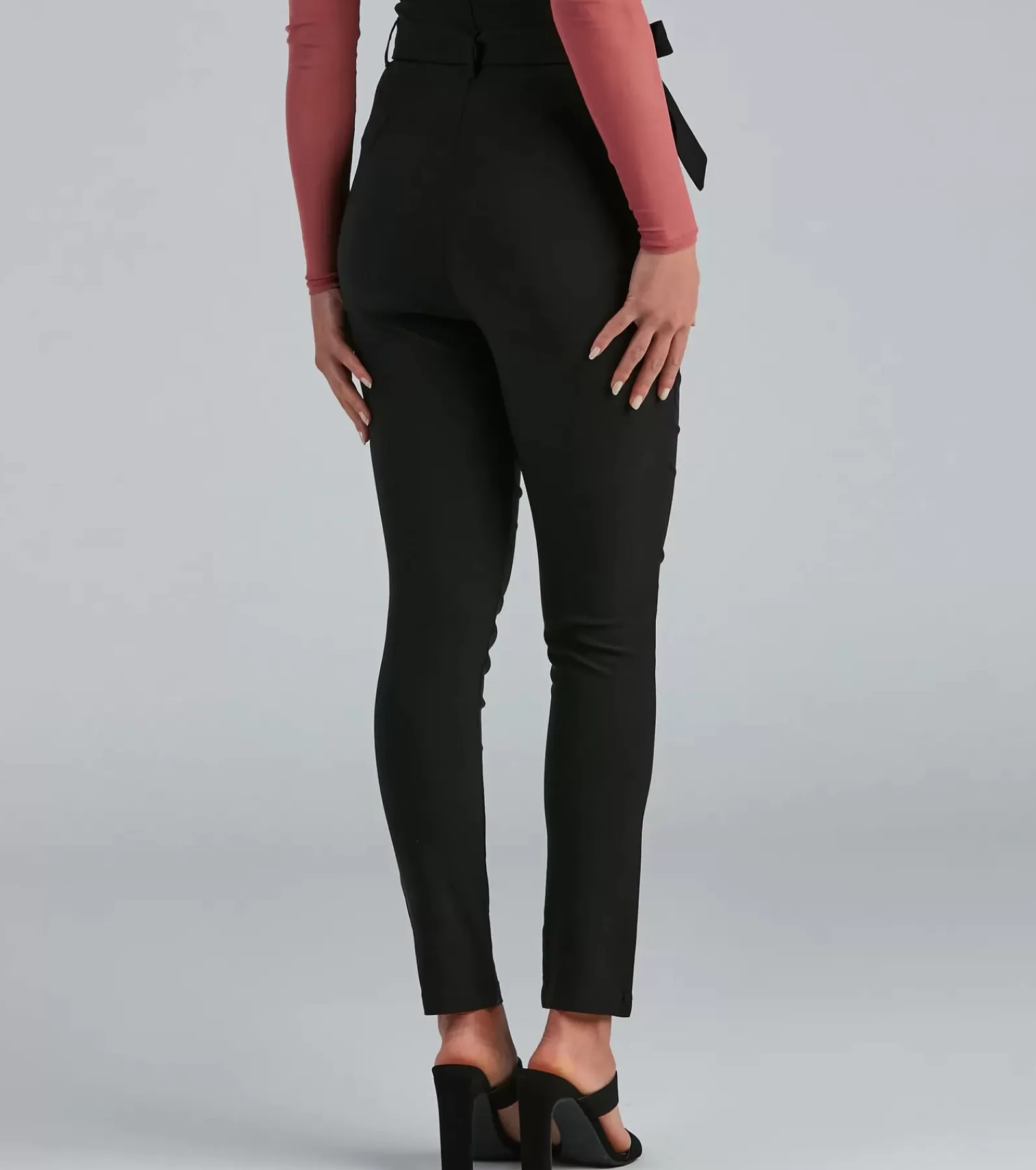 Windsor Black Pants | Pants*High Waist Paperbag Skinny Dress Pants