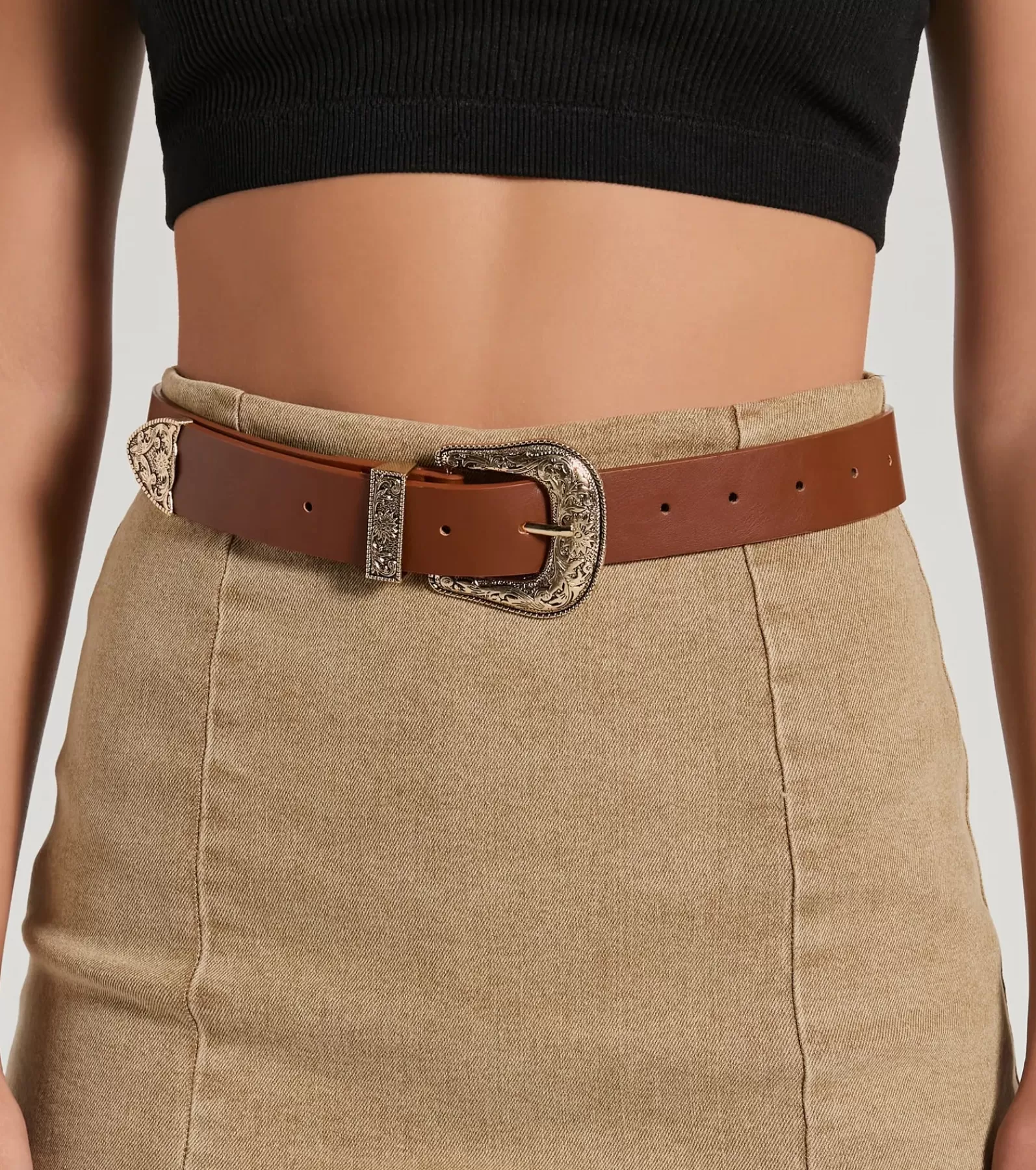 Windsor Belts*Home On The Range Faux Leather Western Belt