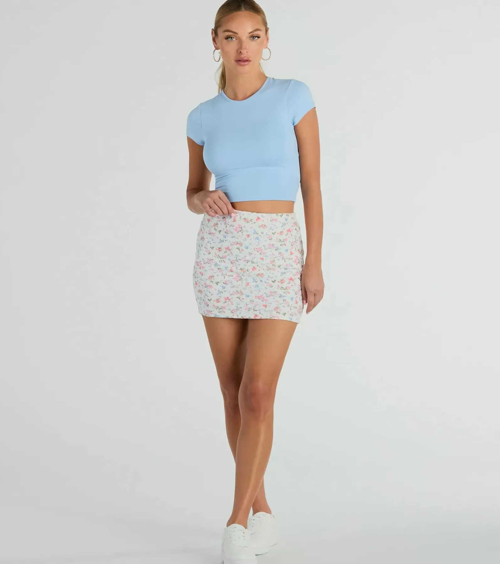Windsor Mini Skirts*In The Valley High Rise Floral Eyelet Mini Skirt