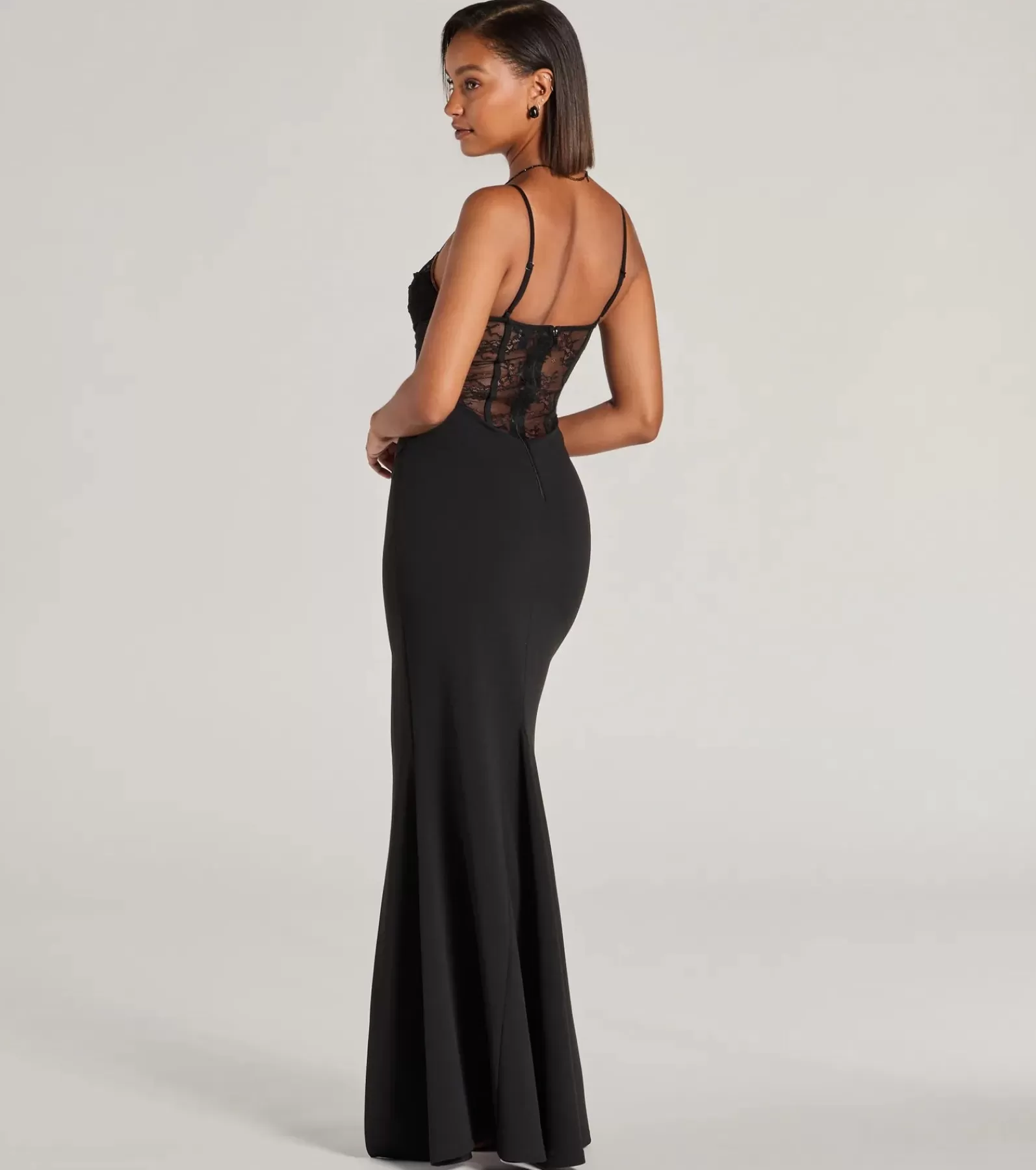 Windsor Black Tie Wedding Guest Dresses | Long Dresses*Josette Sleeveless Corset Lace Mermaid Dress