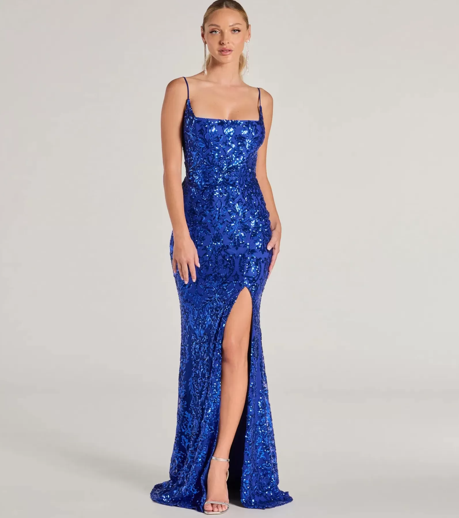 Windsor Sequin Bridesmaid Dresses | Blue Bridesmaid Dresses*Kailani Formal Sequin Slit Mermaid Dress